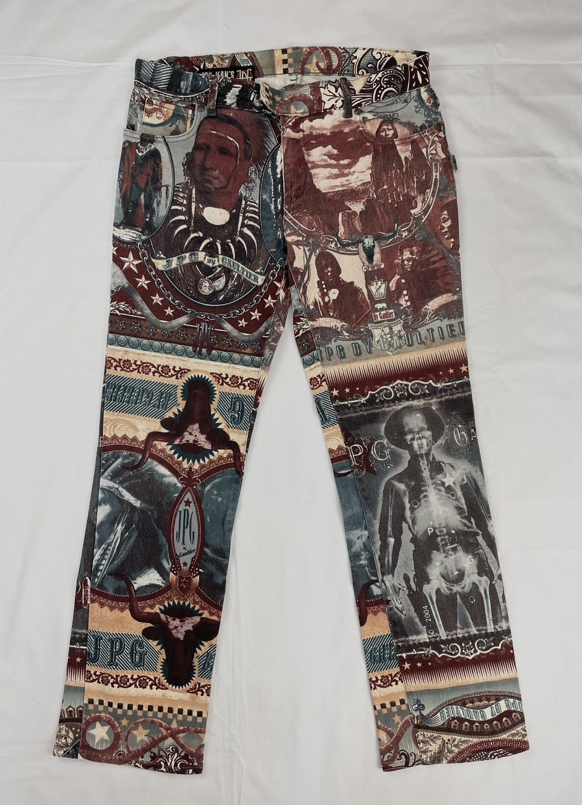 Jean Paul Gaultier AW04 Jean Paul Gaultier Indian X-ray Skeleton Pants Vintage Size US 34 / EU 50 - 1 Thumbnail