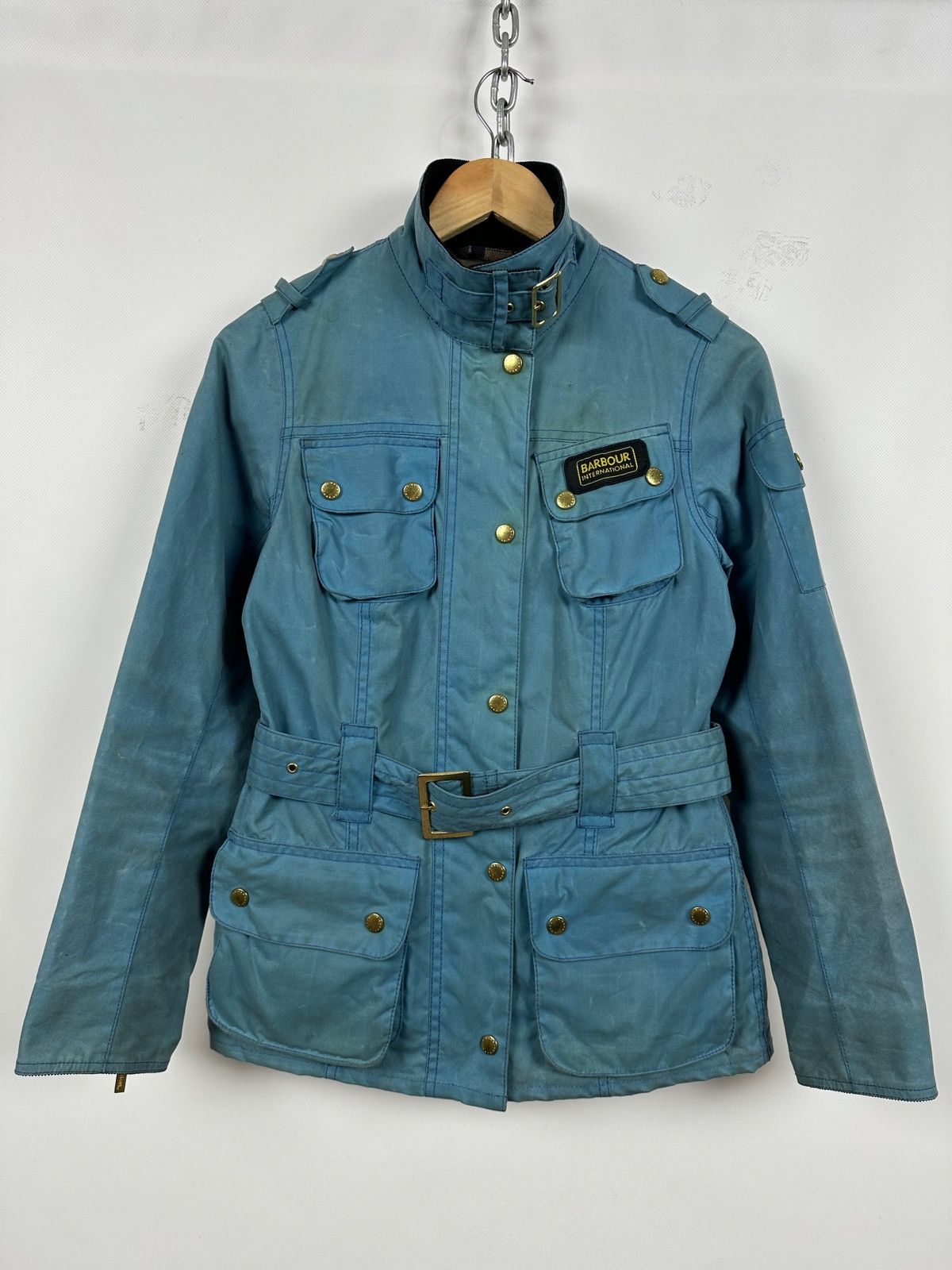 Barbour Vintage Barbour Blue Summer Wax International Coat Jacket Size S / US 4 / IT 40 - 1 Thumbnail