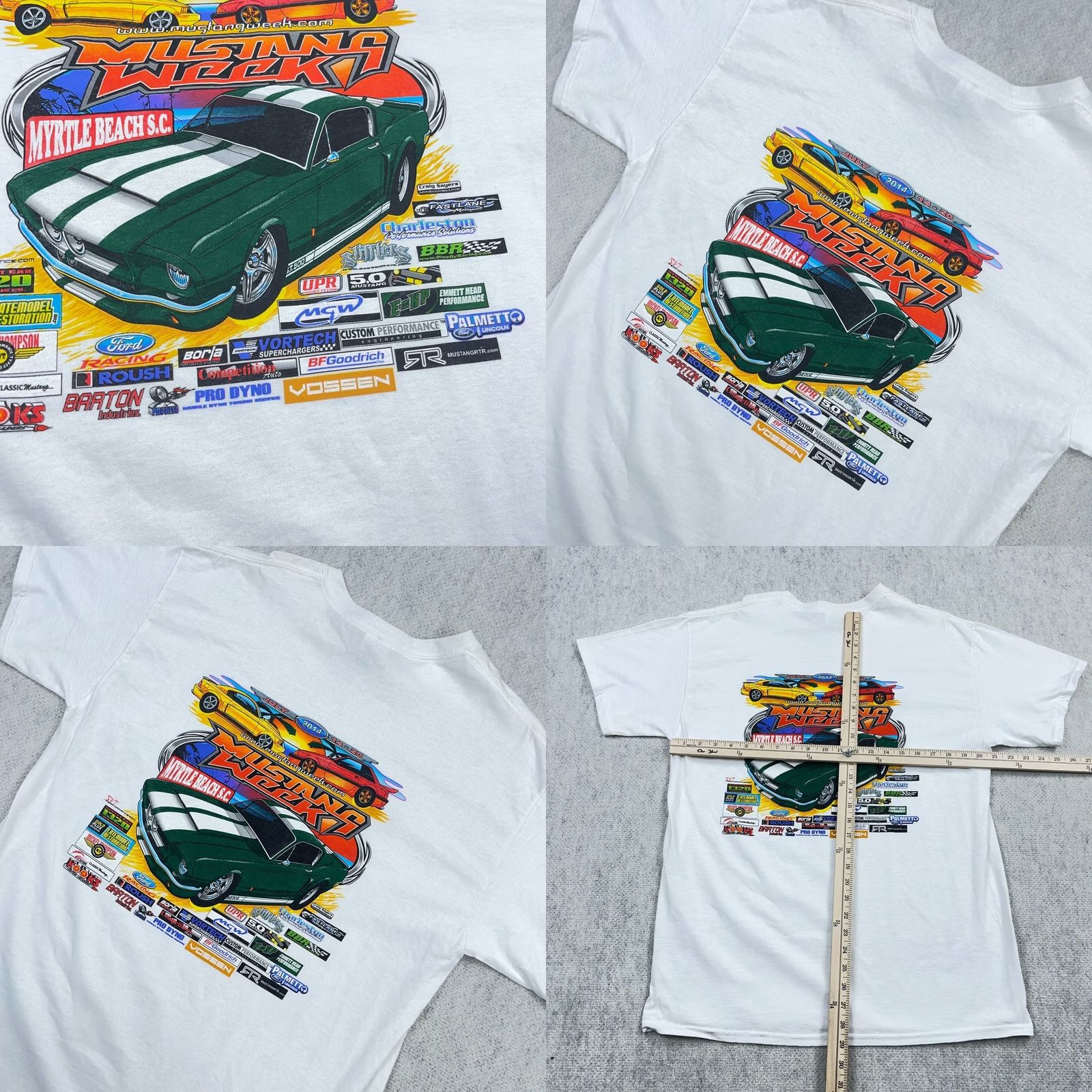 Gildan VINTAGE Ford Mustang Shirt Men Large White Tee Muscle Sports Car Show VTG Y2K Logo 80s 90s Classic Motorcycle USA Gildan T-Shirt Mens Adult Size US L / EU 52-54 / 3 - 8 Thumbnail
