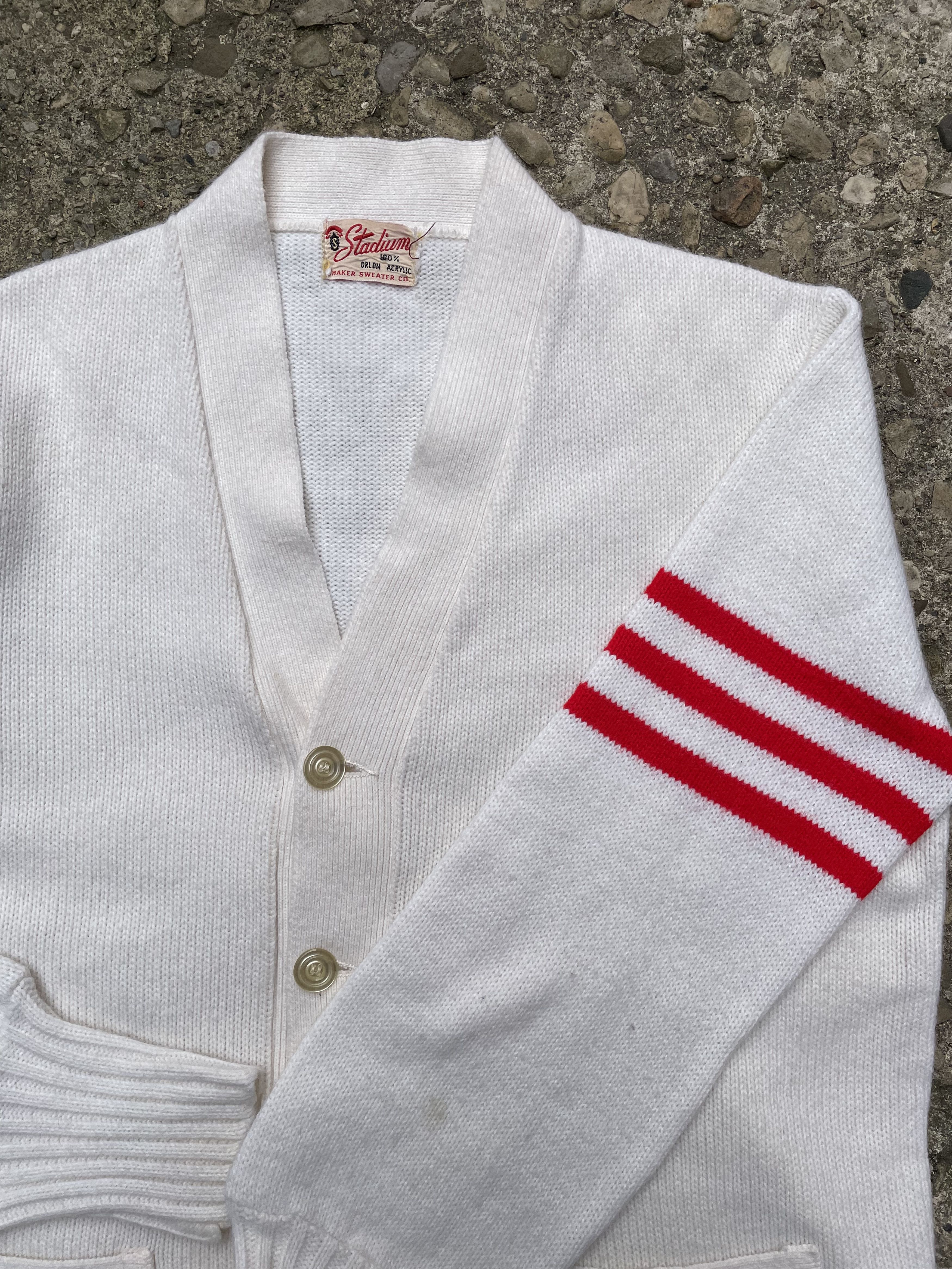 Vintage VTG 1950's/1960's Stadium Varsity Knit Cardigan Sweater Size US XL / EU 56 / 4 - 4 Thumbnail