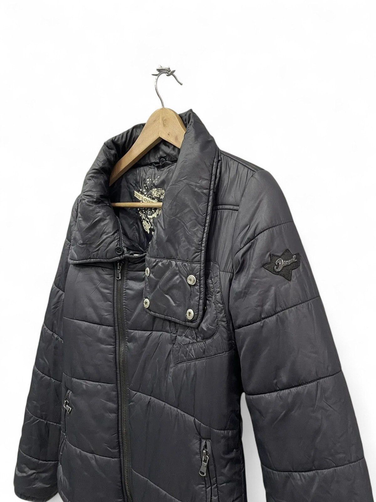Diesel Diesel Black Puffer Jacket Asymmetrical Zip Moto Size S / US 4 / IT 40 - 3 Thumbnail