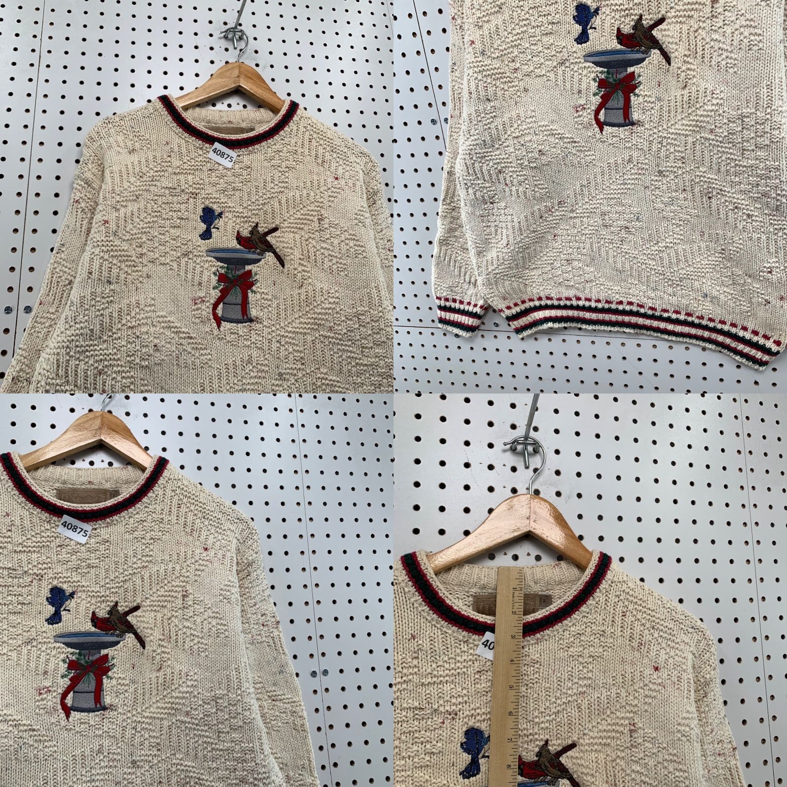 Vintage VINTAGE Shenandoah Sweater Womens Medium Beige Knit Embroidered Bird Fair Isle USA Size M / US 6-8 / IT 42-44 - 8 Thumbnail