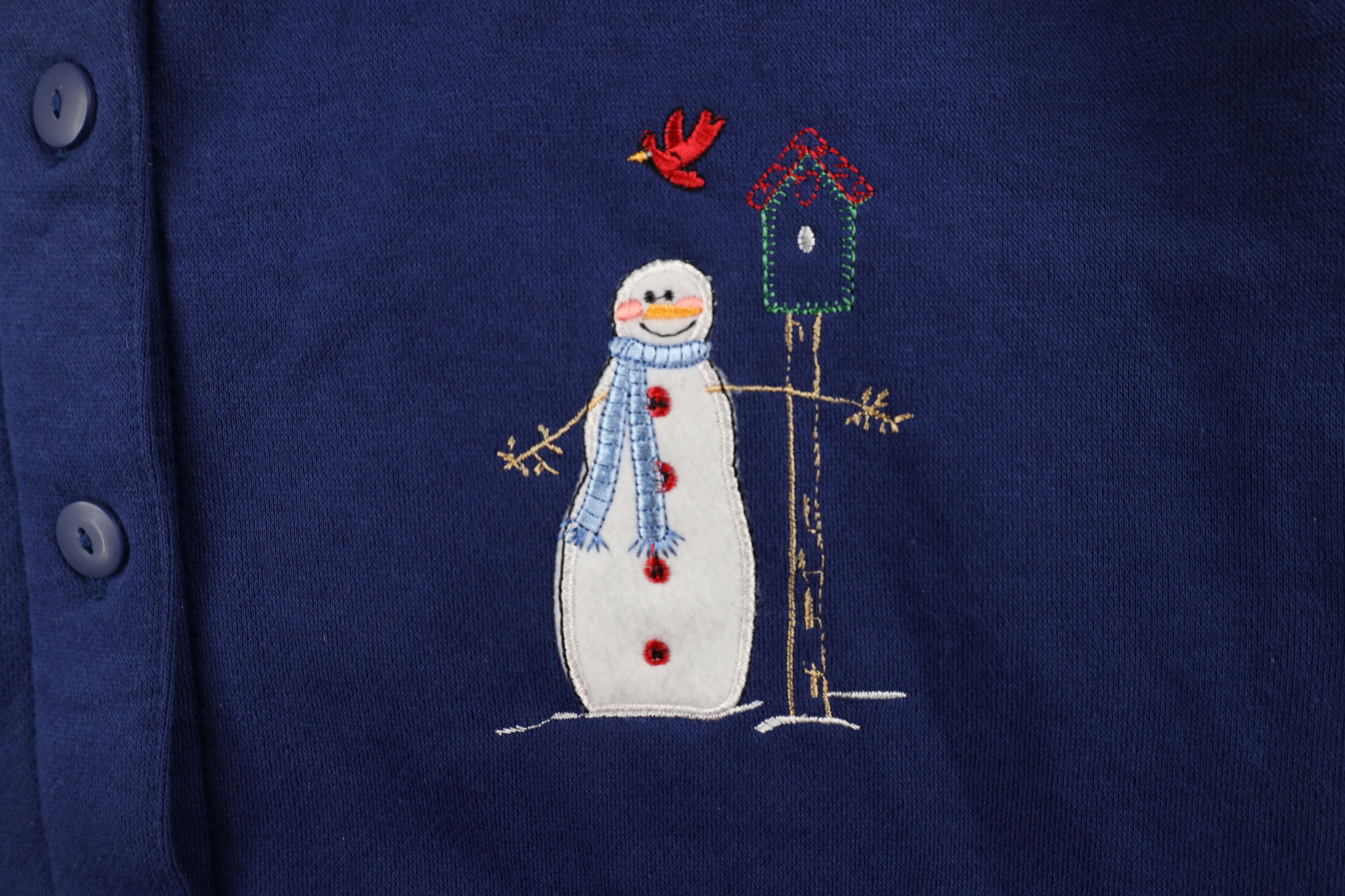 Vintage Vintage 90s Streetwear Christmas Snowman Cardigan Sweatshirt Size XL / US 12-14 / IT 48-50 - 7 Thumbnail