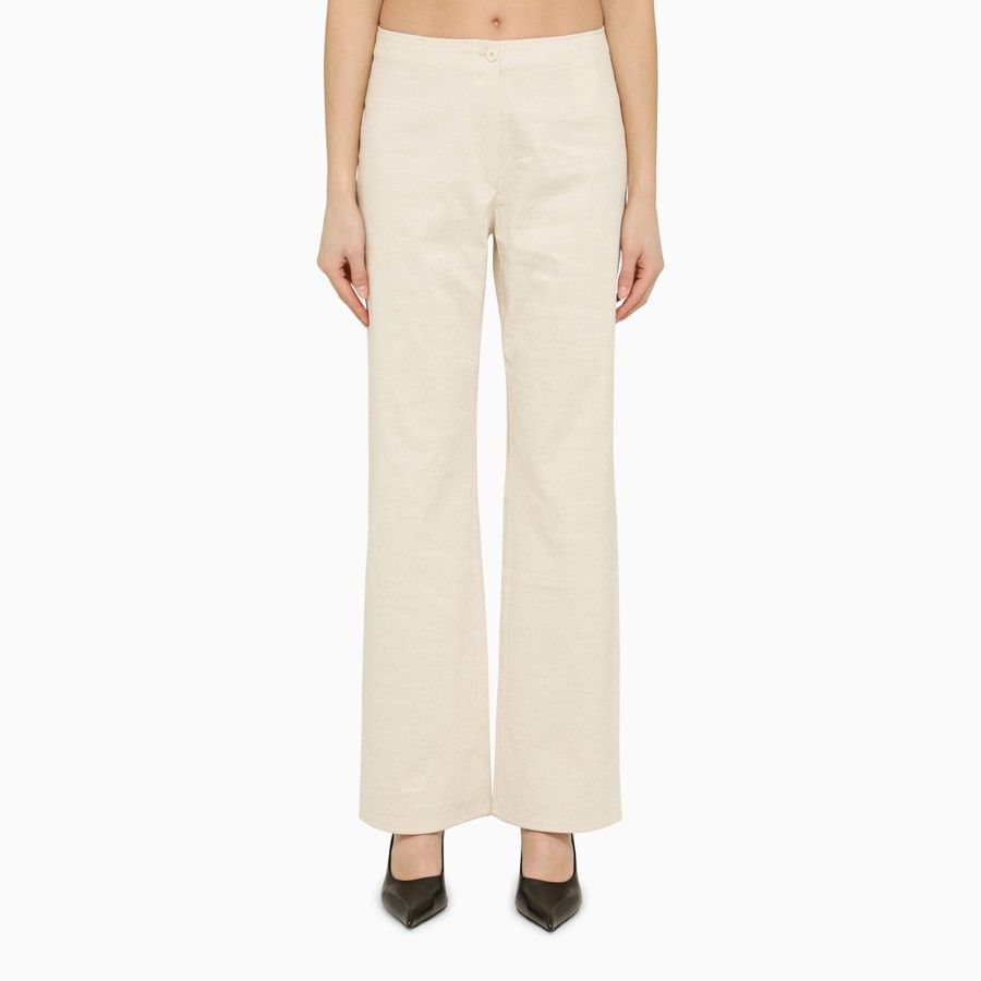 Our Legacy o1d2blof0924 Cotton Trousers In White Size 25" / US 0 / IT 36 - 1 Thumbnail