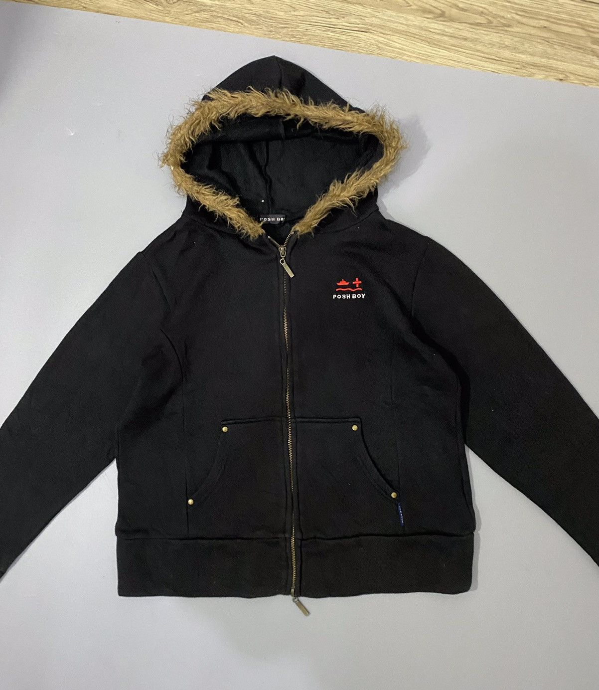 If Six Was Nine 💥Japan💥PoshBoy Fur Faux Zip Hoodie Size US M / EU 48-50 / 2 - 7 Thumbnail