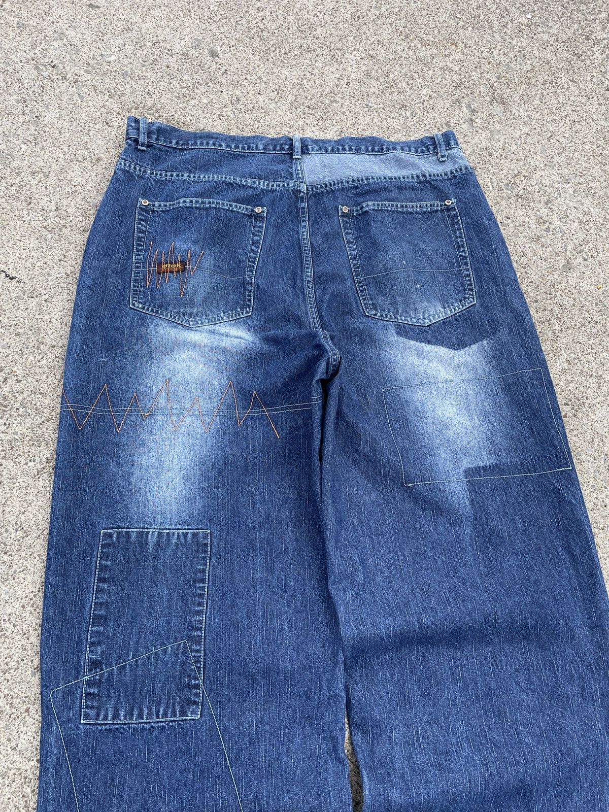 Akademiks Y2K Patchwork Baggy Jeans Size US 40 / EU 56 - 4 Thumbnail