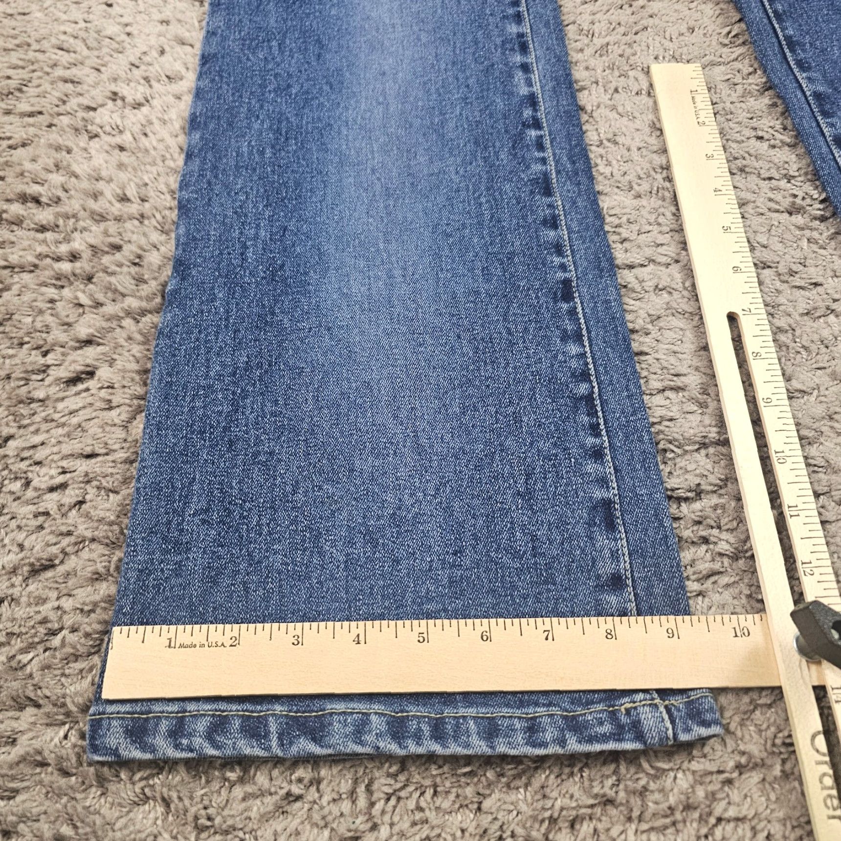 Express VINTAGE Express Women's Flare Jeans Medium Wash 28x33 Stretch 12 Denim Low Rise Girls Size 34" / US 12 / IT 48 - 7 Thumbnail