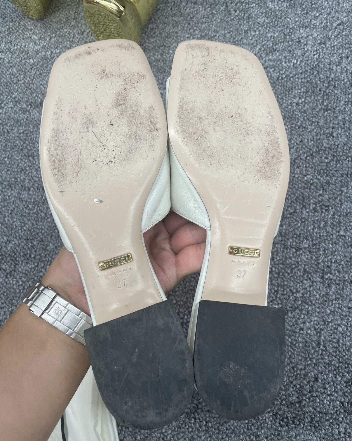 Gucci Gucci Double G Horsebit White Slides K12 Size US 7 / IT 37 - 3 Thumbnail