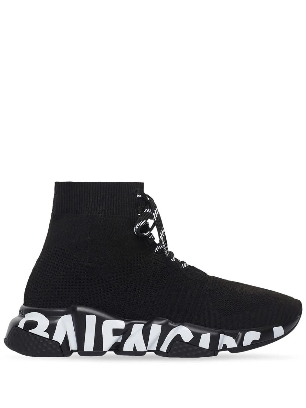 image of Balenciaga O1In1G1223 Speed Lace-Up Graffiti Sneaker In Black, Women's (Size 10)