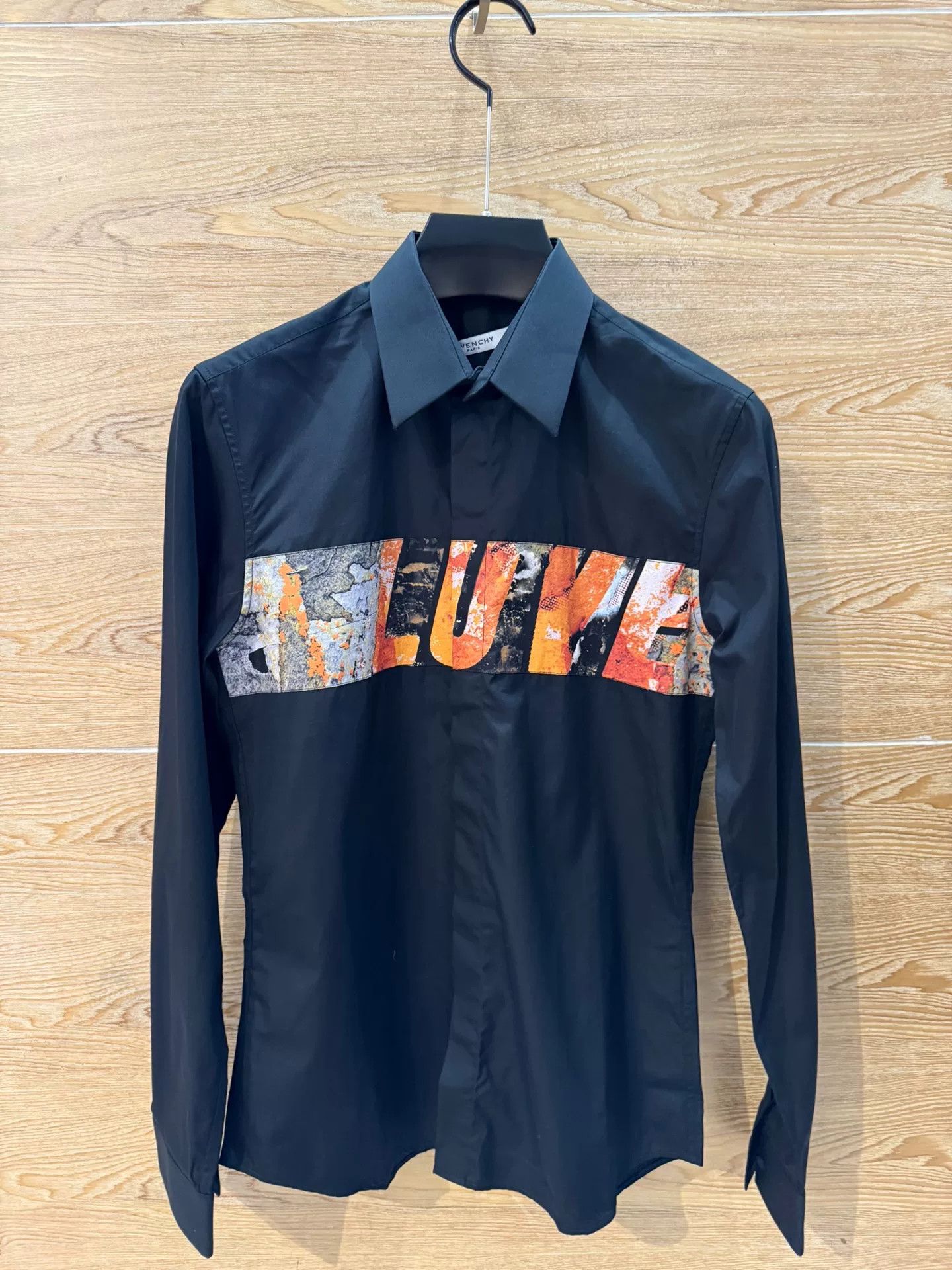 Givenchy Givenchy Men's Black Slim-Fit Chest Print Shirt Size US XXS / EU 40 - 1 Thumbnail