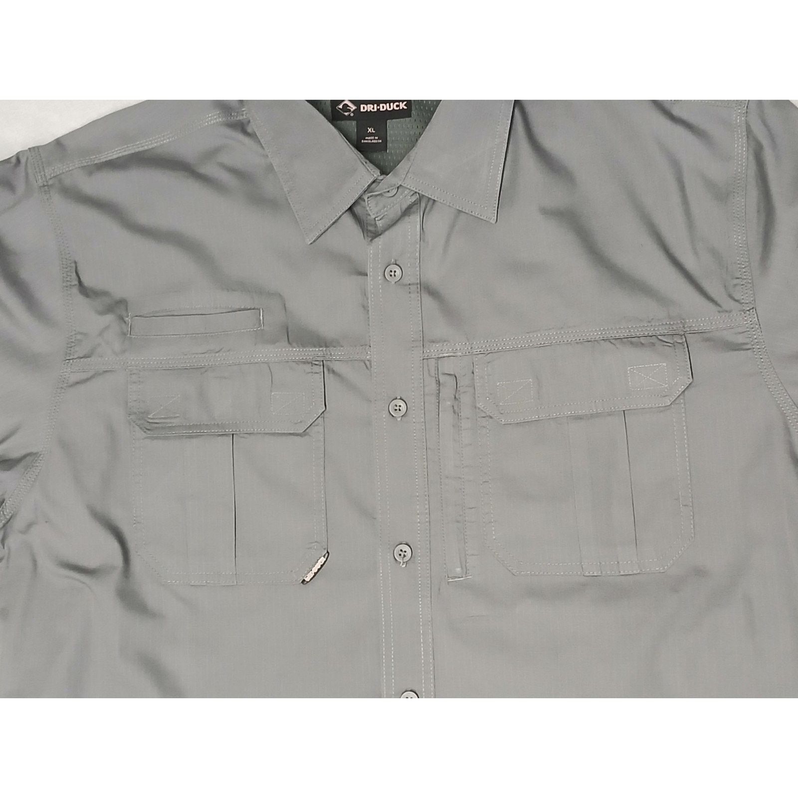 Other Dri Duck (XL) Gray Cotton Blend Velcro Dress Shirt Size US XL / EU 56 / 4 - 4 Thumbnail