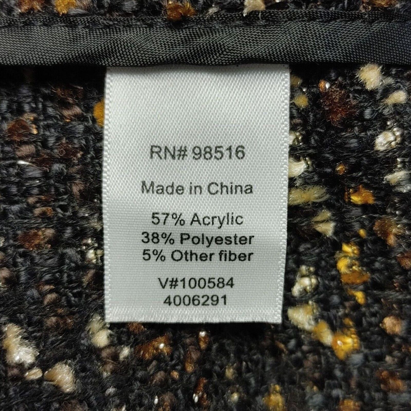 Coldwater Creek Coldwater Creek Women's Black Speckled Wool Open Front Cardi Size XL / US 12-14 / IT 48-50 - 4 Thumbnail
