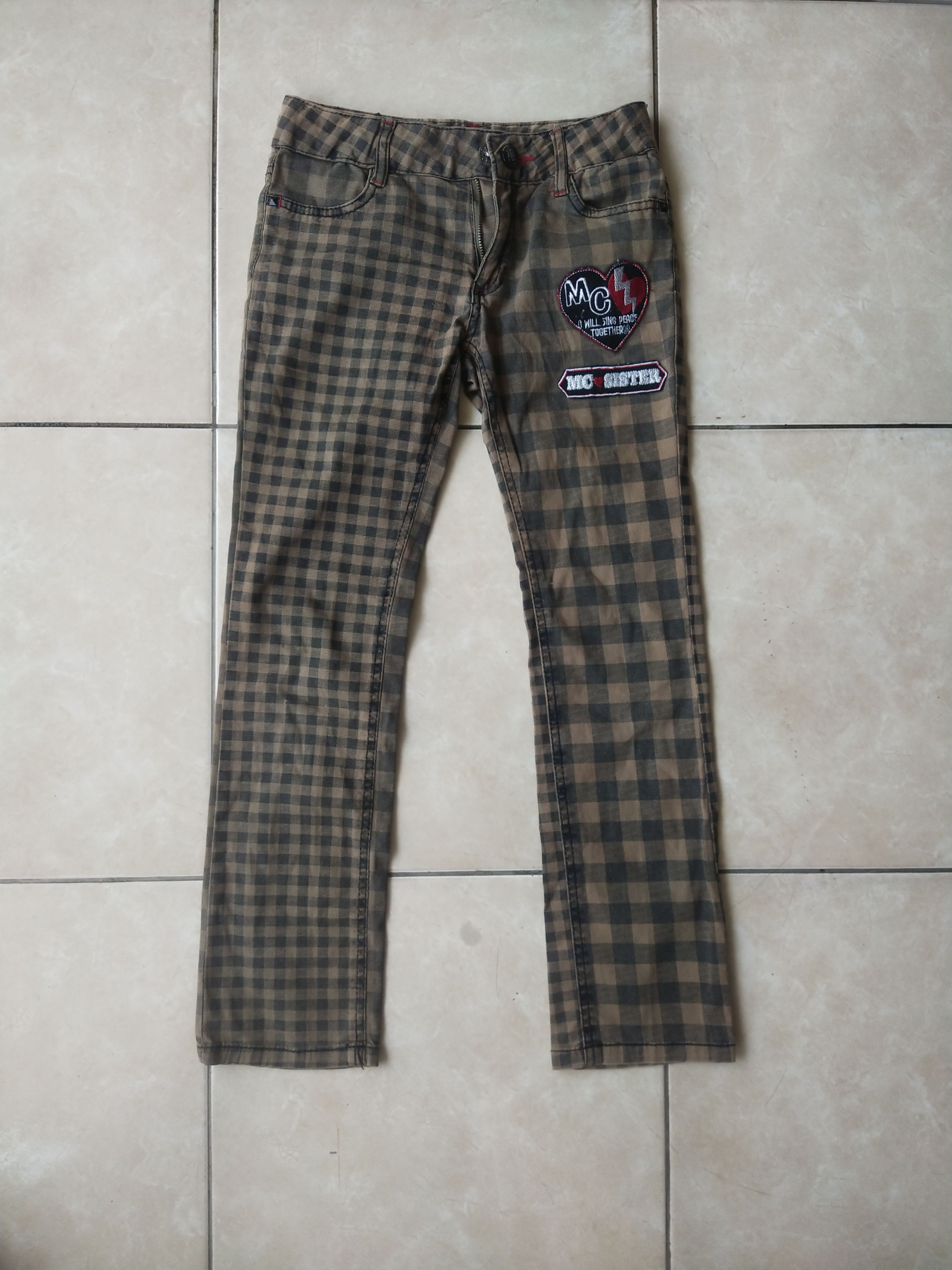 Hysteric Glamour MC Sister 2000s Gingham Plaid Pants Harajuku Punk Style Size 27" / US 4 / IT 40 - 2 Thumbnail