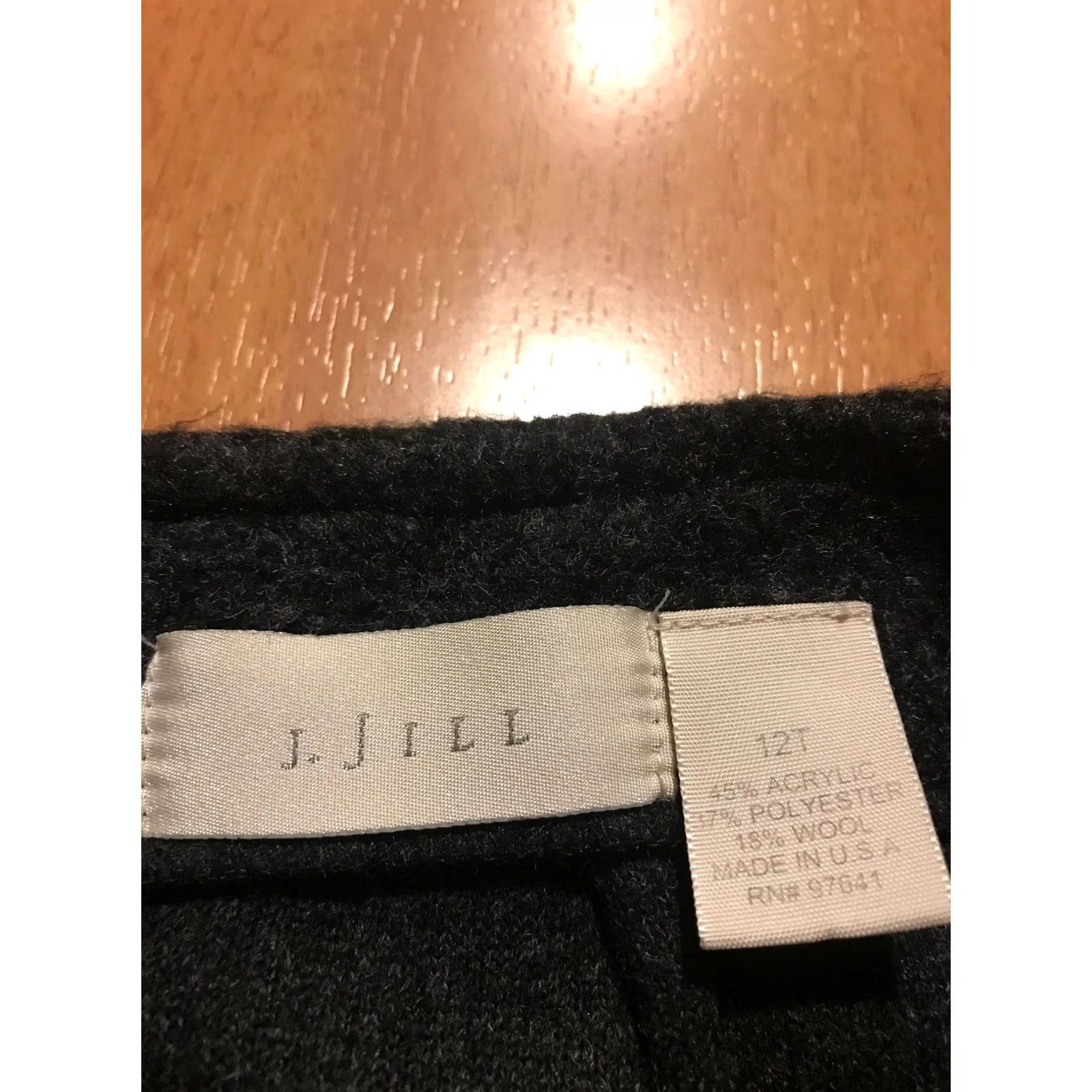 J. Jill VINTAGE J Jill Wool Blend Skirt Charcoal Gray Work Women 12T Tall Wool Blend Charcoal Gray 12T Womens Size 34" / US 12 / IT 48 - 2 Thumbnail