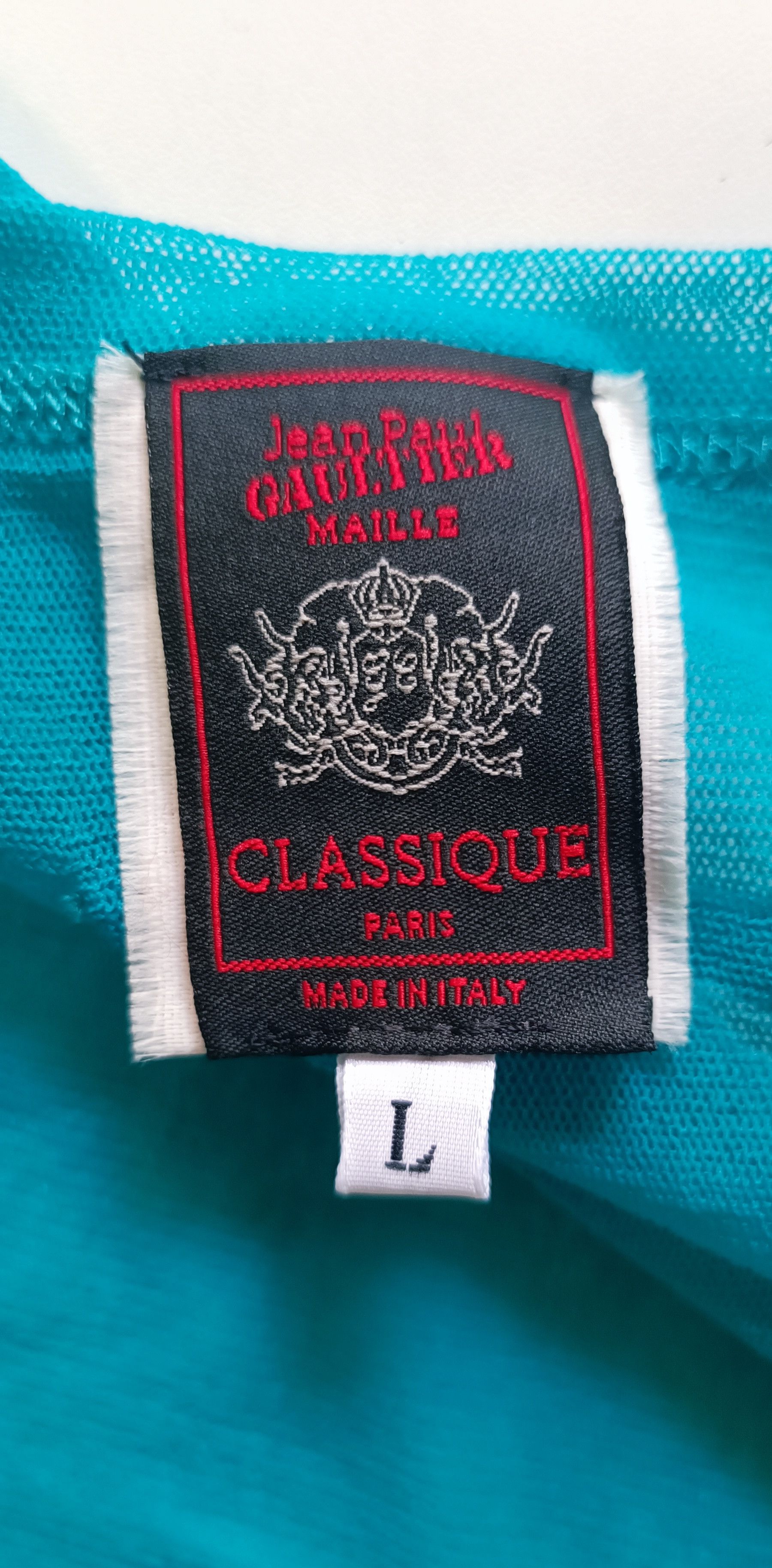 Jean Paul Gaultier 90's - Turquoise mesh cache coeur / top Size L / US 10 / IT 46 - 2 Thumbnail