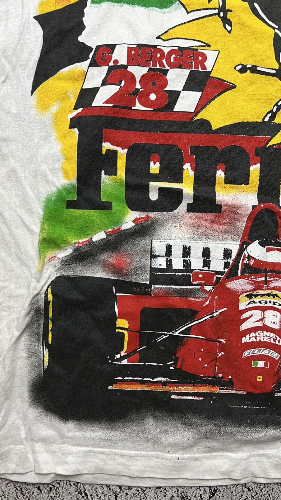 Ferrari VTG 90’s Ferrari G.Berger 412 T2 overprinted AGIP t shirt Size US XXL / EU 58 / 5 - 4 Thumbnail