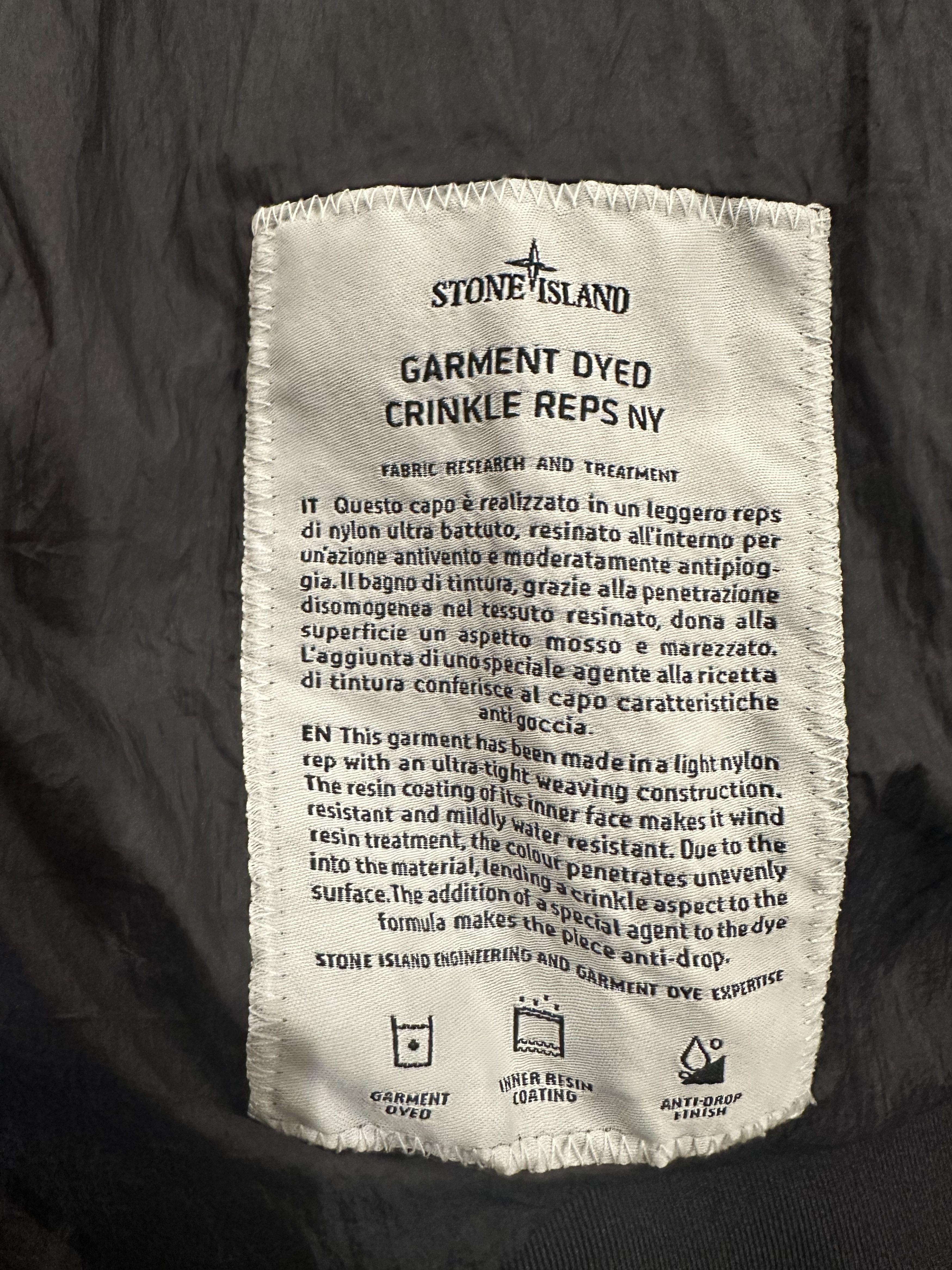 Stone Island Garment Dyed Crinkle Reps NY Jacket Size US L / EU 52-54 / 3 - 9 Thumbnail