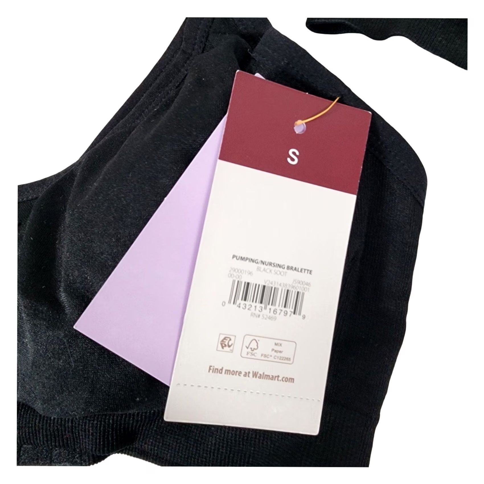 Vintage Joyspun Womens 2-Pack Nursing Pumping Bralette Black Soot Small Size ONE SIZE - 3 Thumbnail