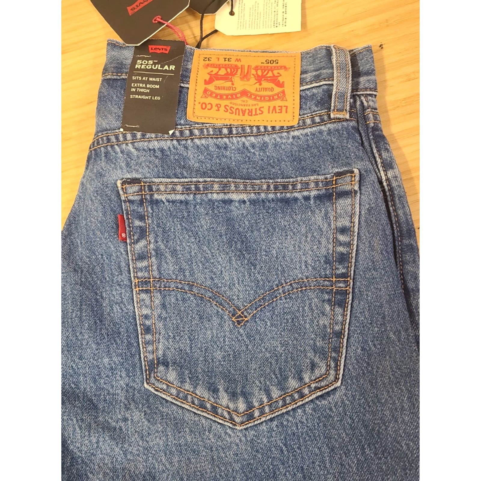 Levi's LEVI'S 505 Denim Jeans Stranger Things Straight Mens 31x32 Blue Regular Size US 31 - 2 Thumbnail