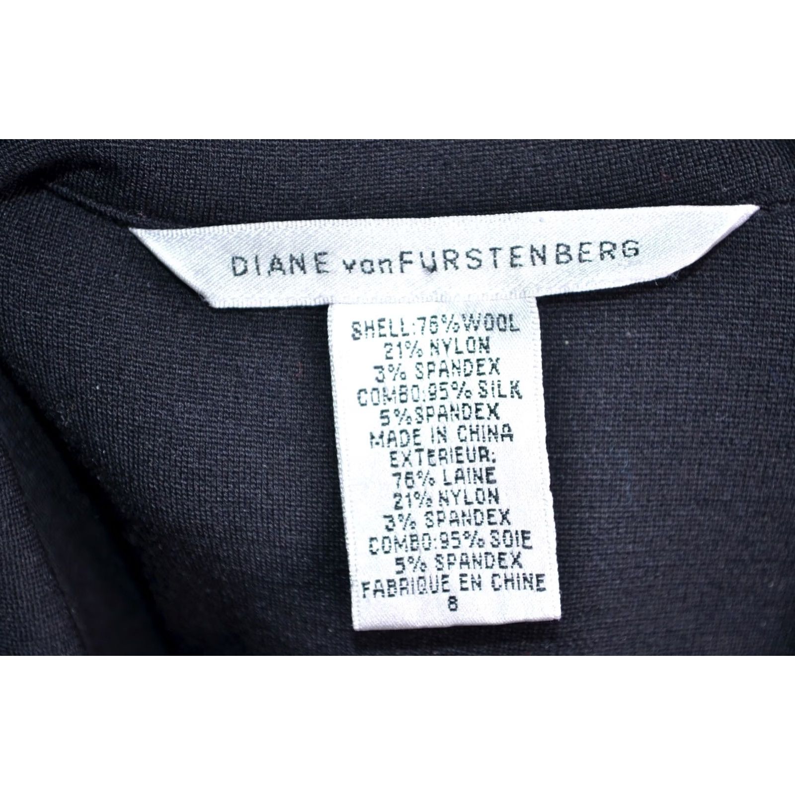 Diane von Furstenberg Diane von Furstenberg Black Dress Size 8 Women Pencil Dress Midi Wool Nylon Short Sleeve Button Adult Regular Color Black Size M / US 6-8 / IT 42-44 - 5 Thumbnail