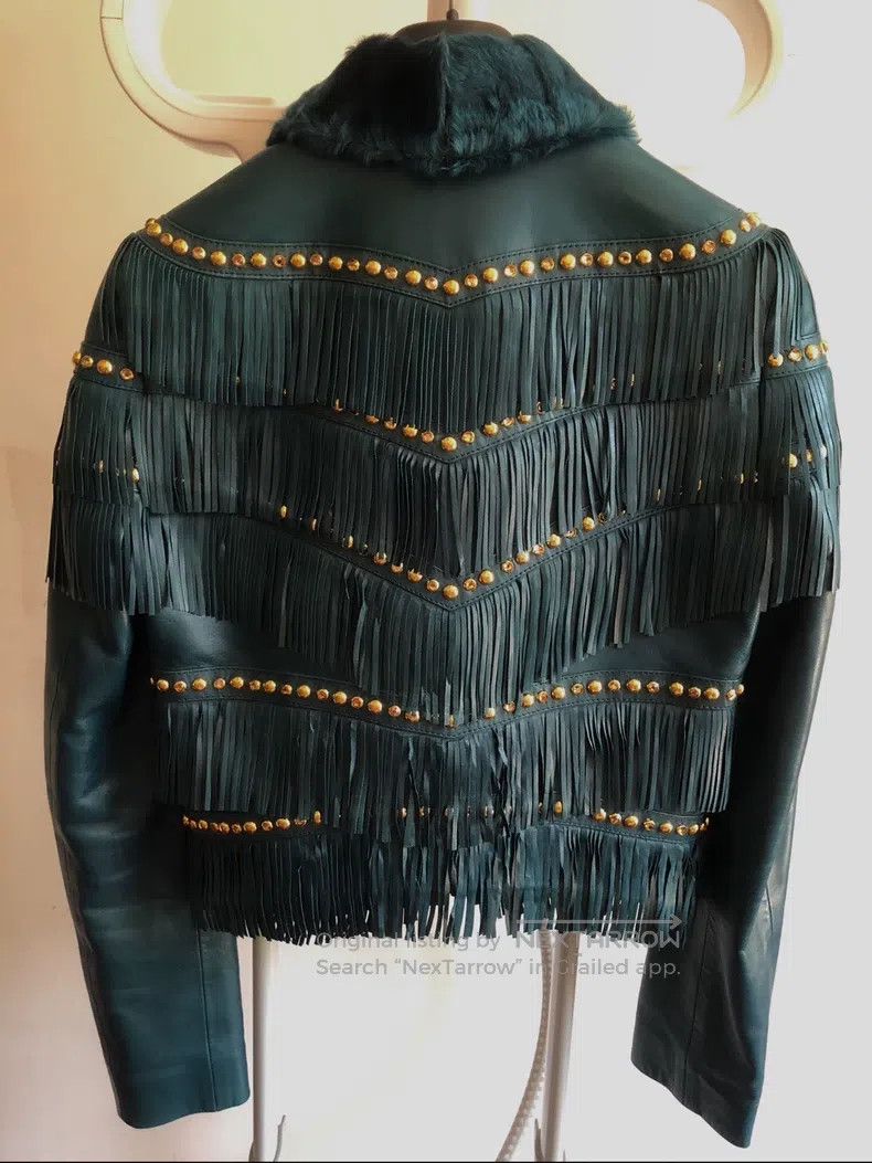 Versace Versace Fur collar tassel rivet leather jacket Size S / US 4 / IT 40 - 4 Thumbnail