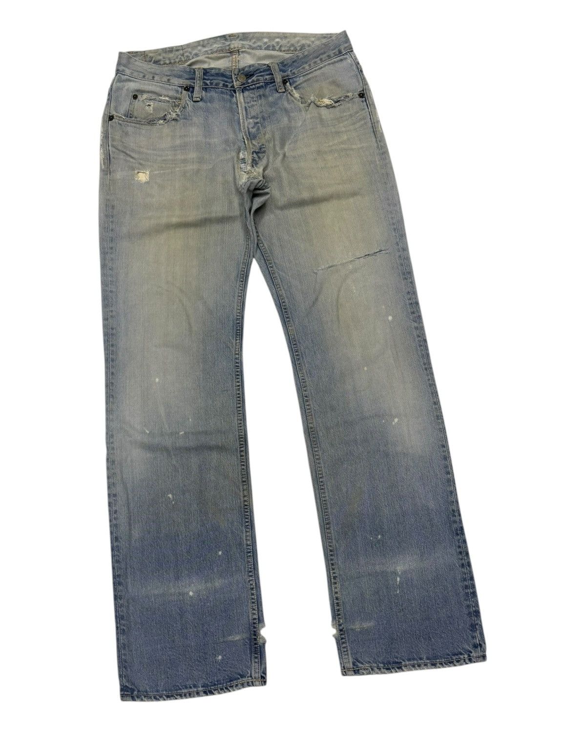 Blue Blue Japan × HOLLYWOOD RANCH MARKET HOLLYWOOD RANCH MARKET HP405 RIPPED THRASHED DISTRESS DENIM Size US 34 / EU 50 - 3 Thumbnail