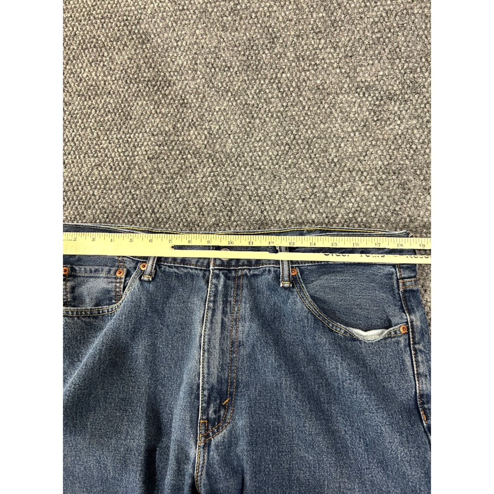 Levi's Levi's 505 Jeans Mens 38x32 Blue Medium Wash Denim Stretch Regular Straight Pocket Zipper Vintage: No 90s Cowboy 5-Pocket Mens Jeans Size US 38 / EU 54 - 3 Thumbnail