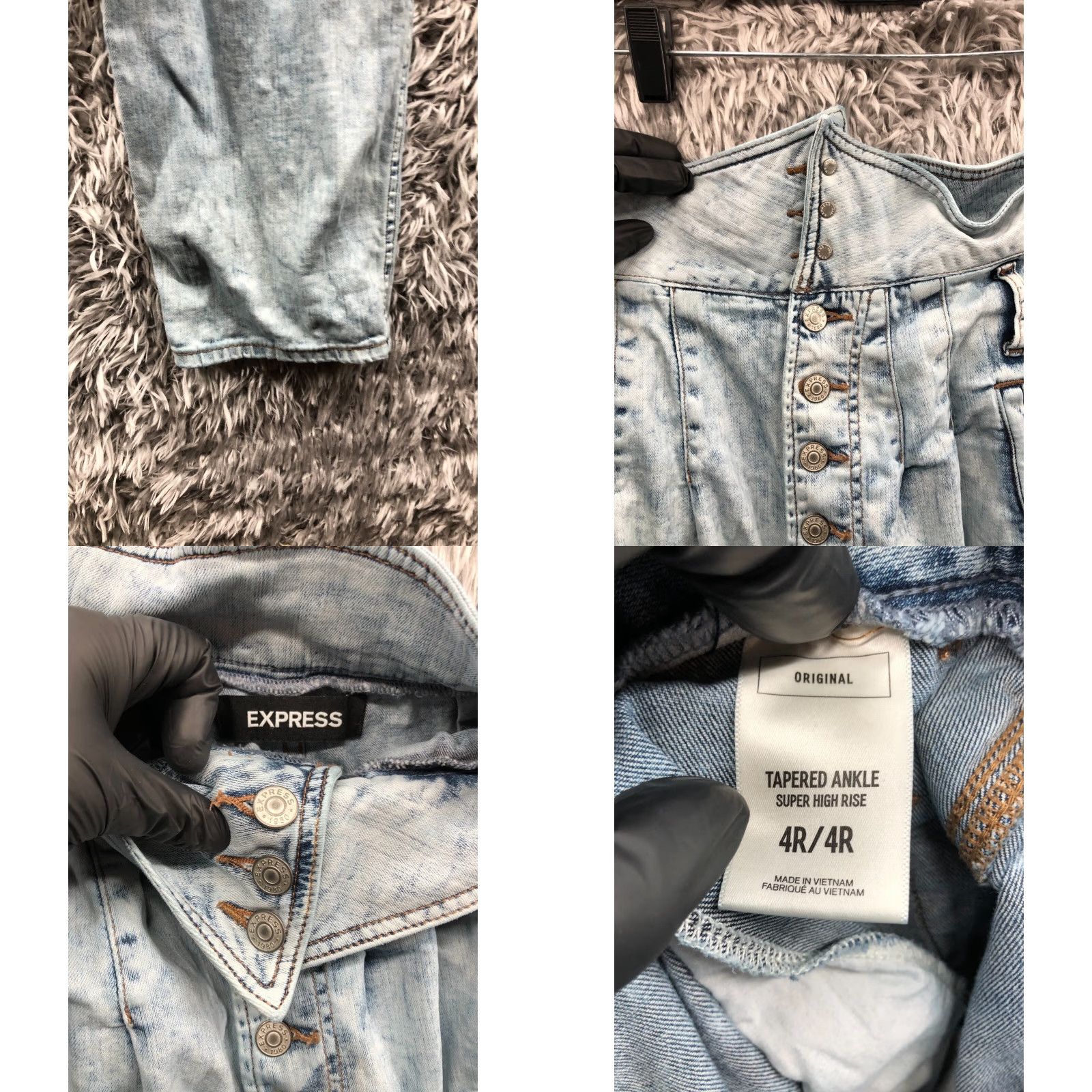 Express VINTAGE Express High Rise Ankle Jeans Womens 4 Light Wash Blue Regular Rise 26in Denim Cotton Size 27" / US 4 / IT 40 - 8 Thumbnail