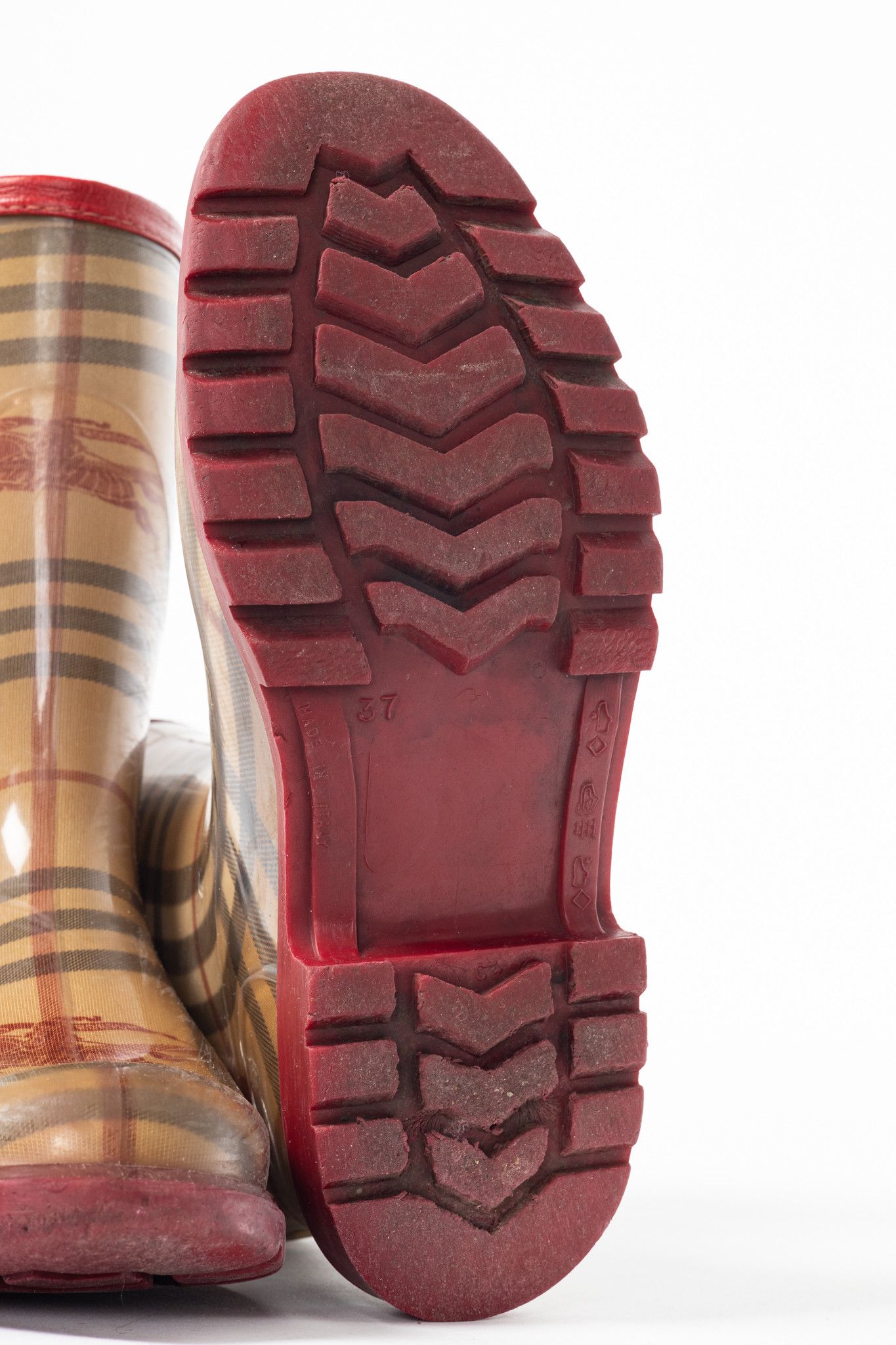 Burberry Burberry Splash Mid Haymarket Leather Rainboots Size US 6.5 / IT 36.5 - 5 Thumbnail