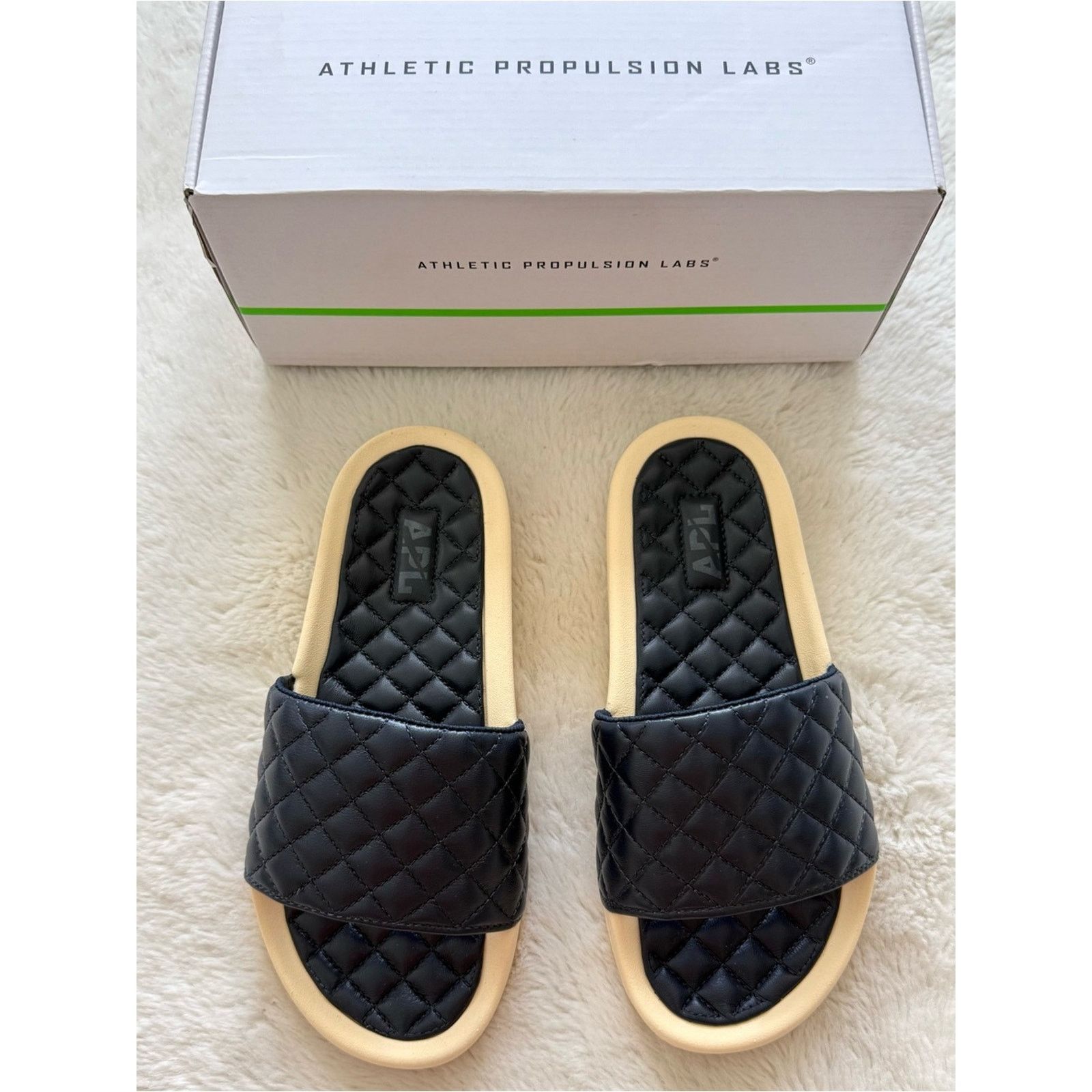 APL NEW!!! APL women leather slides dark navy size 6 US 195$ Size US 6 / IT 36 - 2 Thumbnail