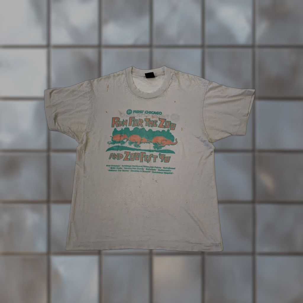 Vintage VINTAGE 1990 Screen Stars Run For The Zoo ZooFest First Chicago Thin T-Shirt LG Shirt Mens Size US L / EU 52-54 / 3 - 1 Thumbnail