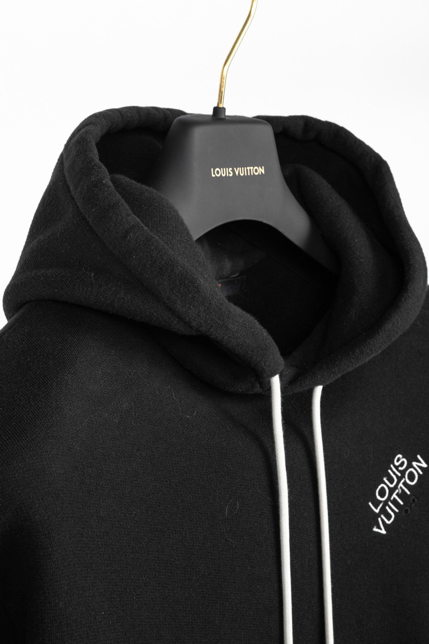 Louis Vuitton Louis Vuitton Black Embroidered Signature Cotton Hoodie Size US M / EU 48-50 / 2 - 8 Thumbnail