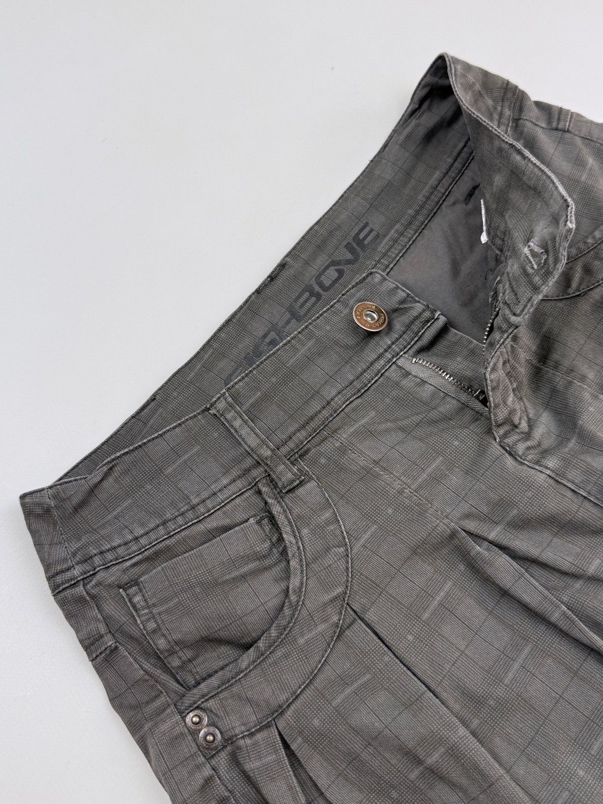 Vintage Y2K Vintage Fishbone Grey Check Pleated Mini Skirt Size 28" / US 6 / IT 42 - 3 Thumbnail