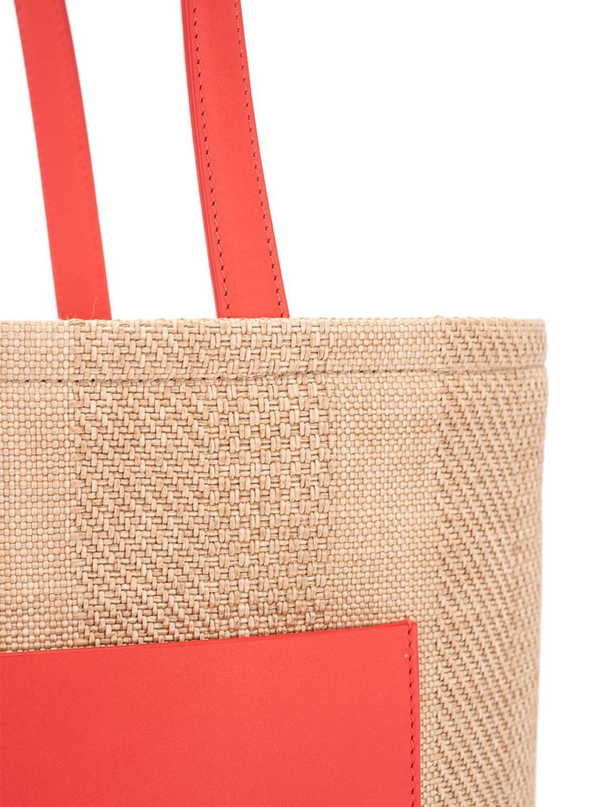 Loro Piana o1srvl11e0924 Size: / OS Tote Bag in Beige/Red Size ONE SIZE - 4 Thumbnail