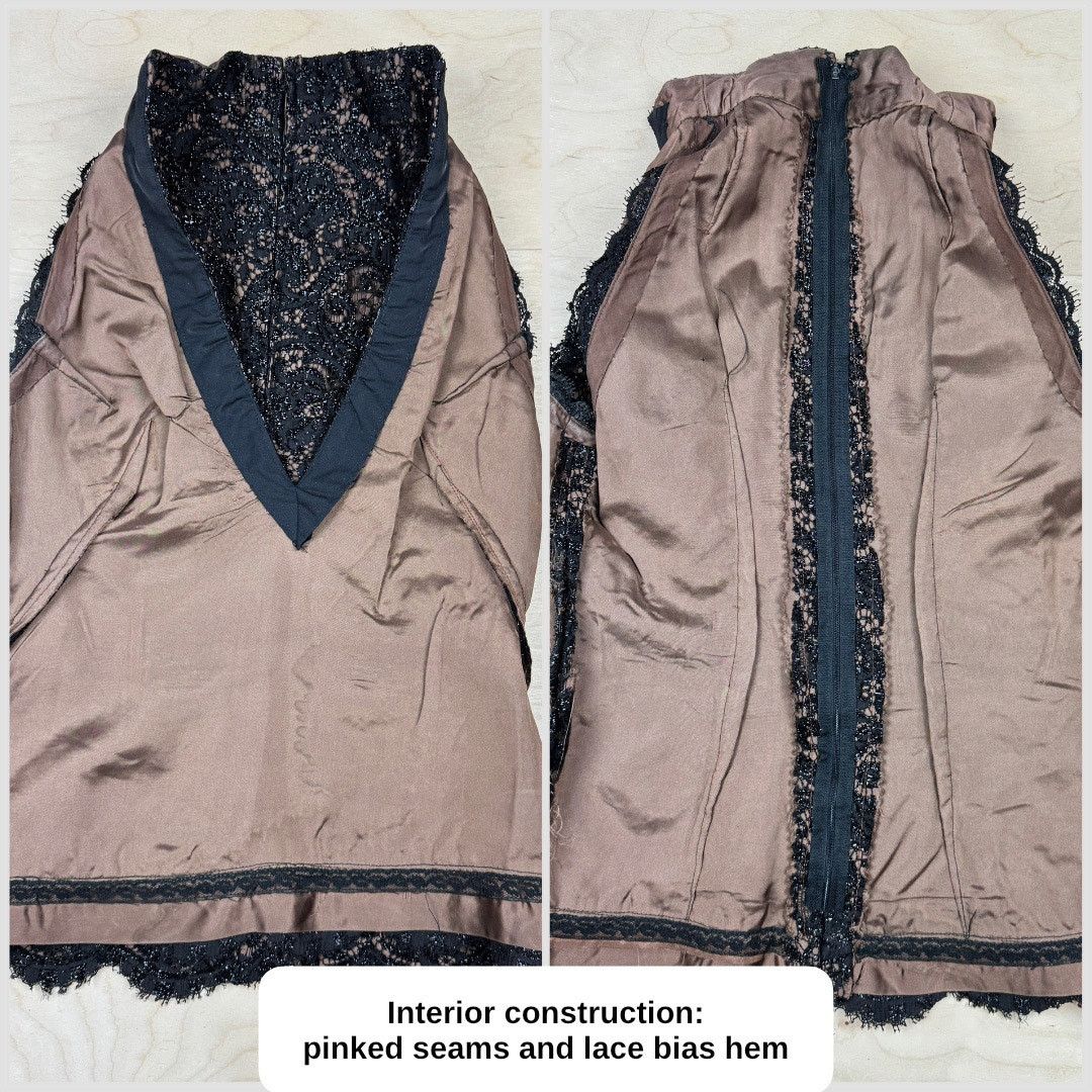 Handmade × Vintage 1970s Black Floral Lace Overlay Sleeveless V-Neck Top Size M / US 6-8 / IT 42-44 - 5 Thumbnail