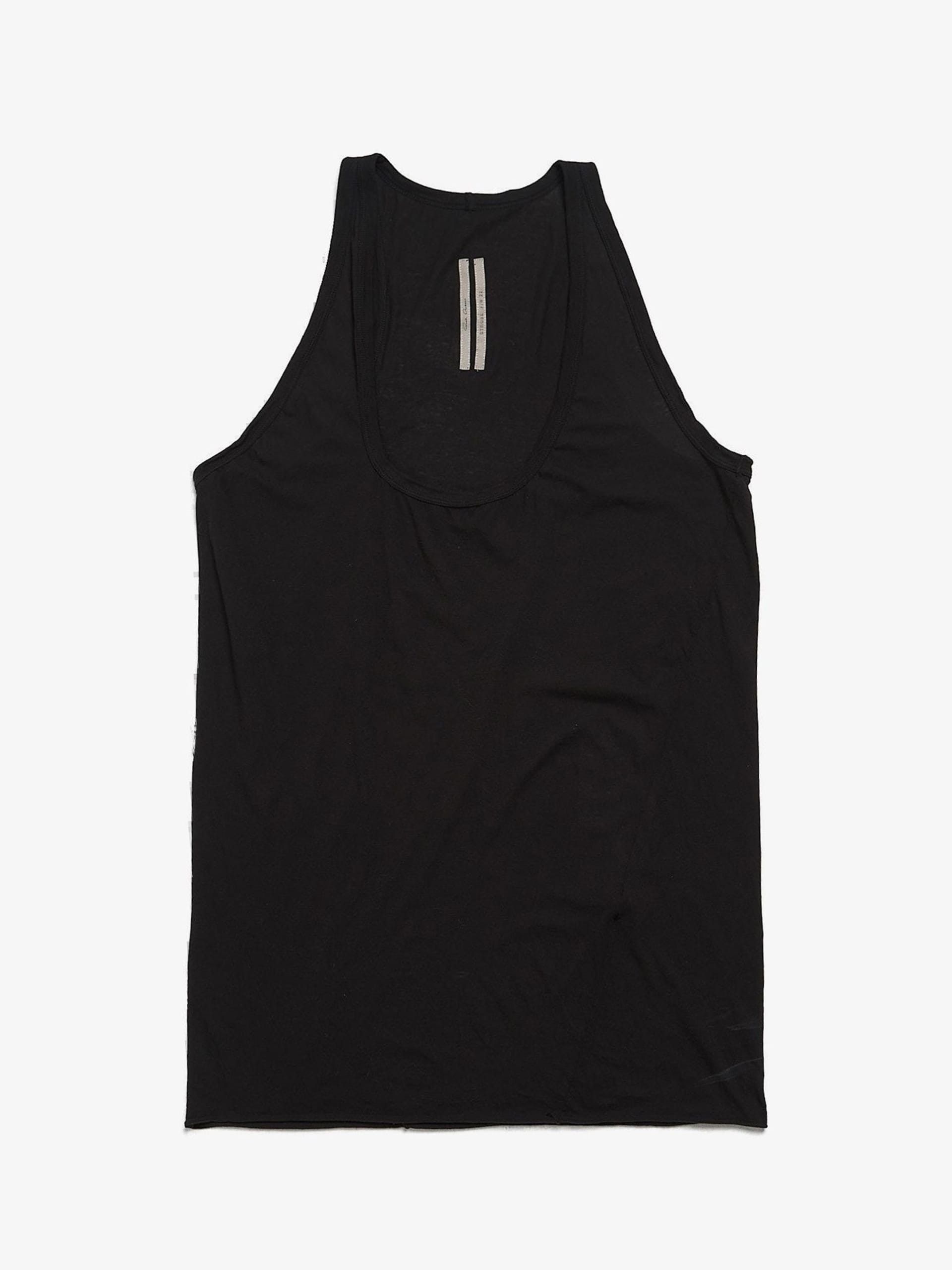 image of Rick Owens Black Strobe F/w 22 Elongated Cotton Tanktop, Men's (Size XL)