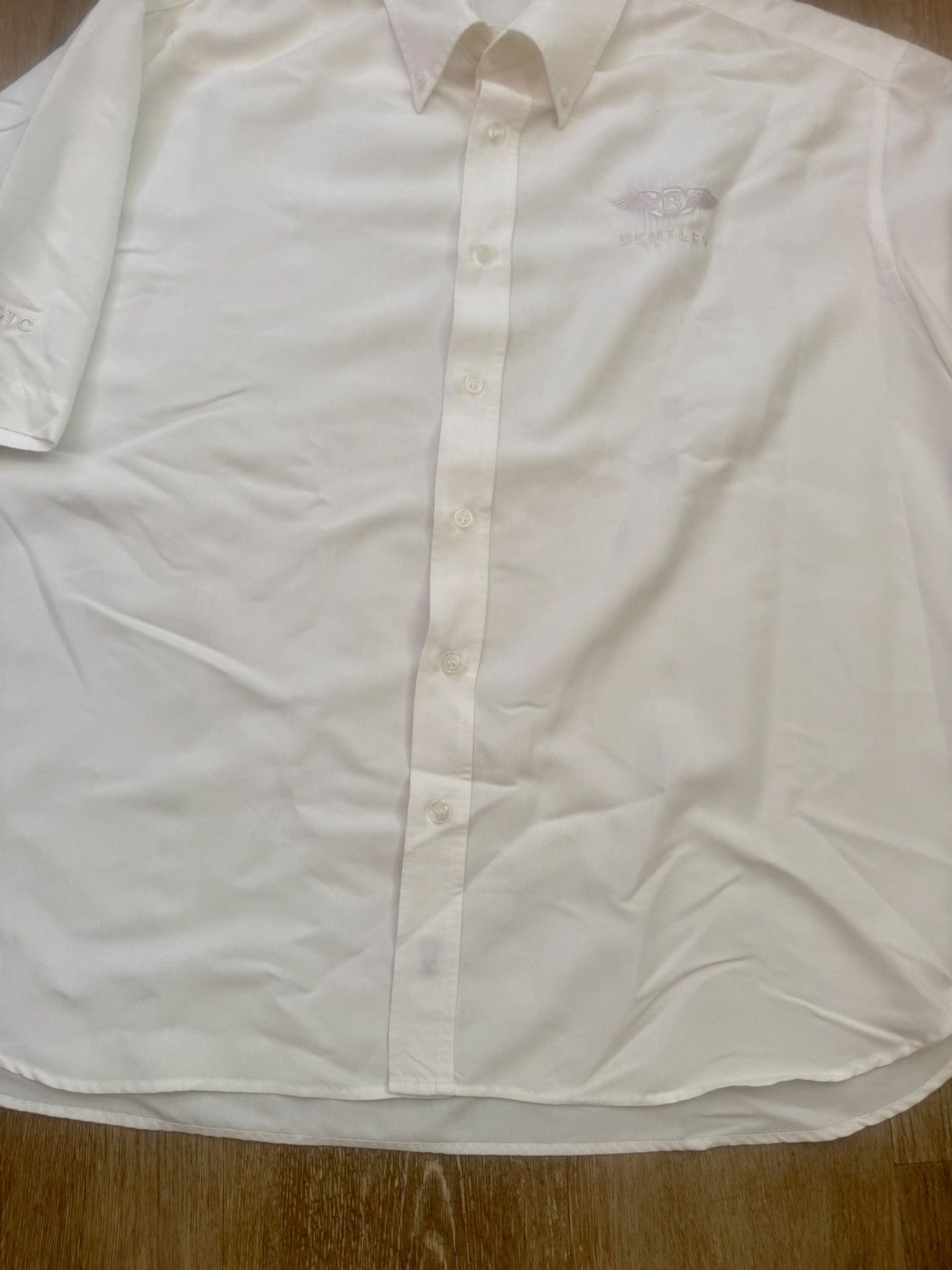 Bentley BENTLEY EMBROIDERED IMPRINT LOGO SILK BUTTON UP SHORT SLEEVE Size US XXL / EU 58 / 5 - 8 Thumbnail