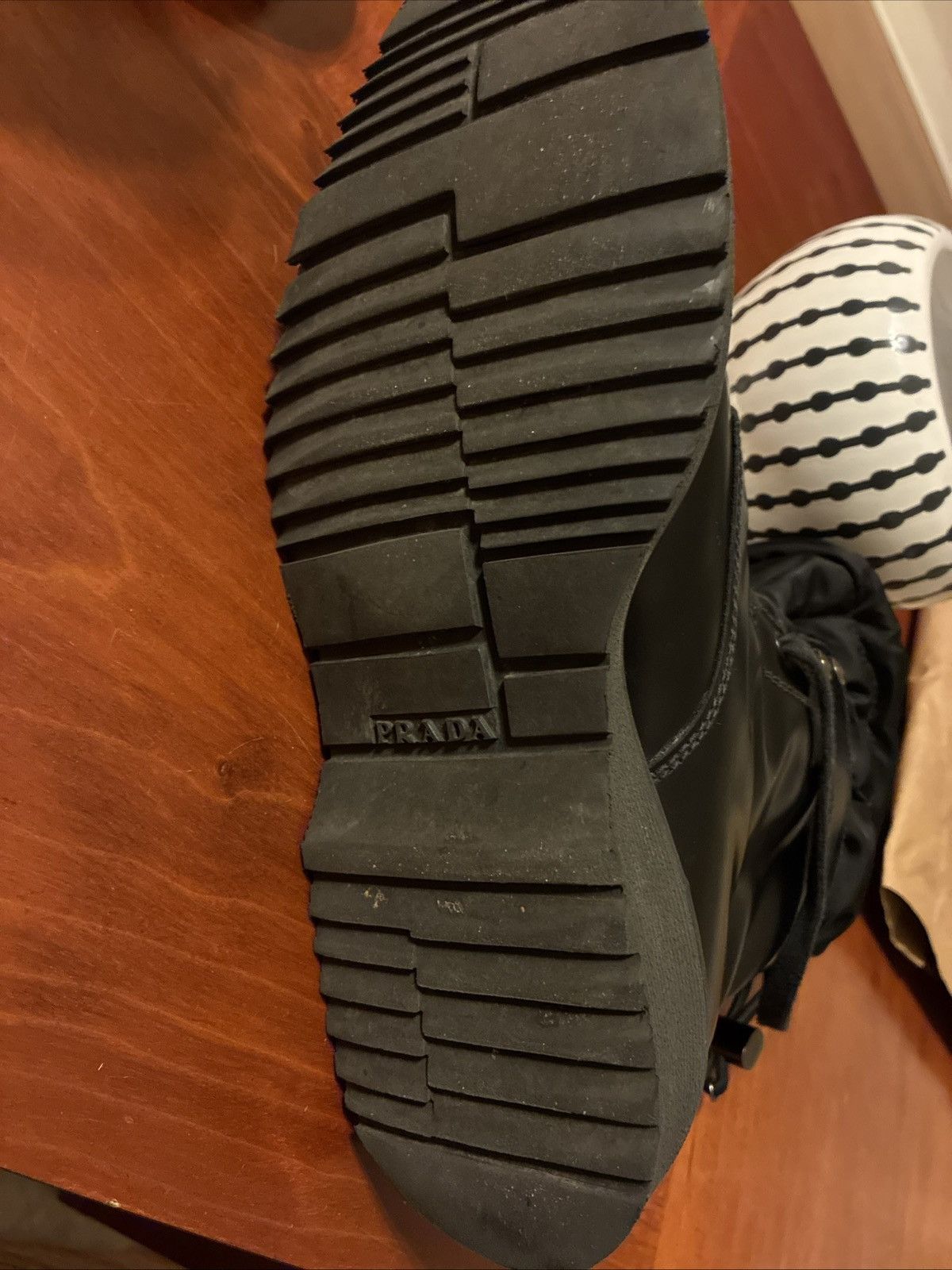 Prada Prada Waterproof Black Leather Combat Boots EU40/UK6/US7 Size US 7 / EU 40 - 10 Thumbnail