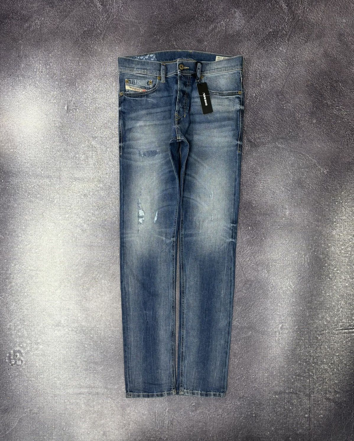 Diesel Tepphar NWT Slim Carrot Ripped Blue Denim Jeans