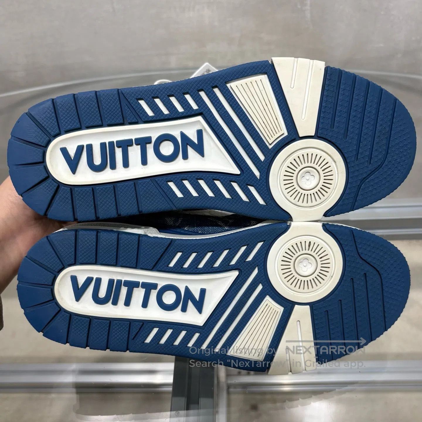 Louis Vuitton Louis Vuitton Trainer Blue and White Jeans shoes Size US 6 / IT 36 - 7 Thumbnail