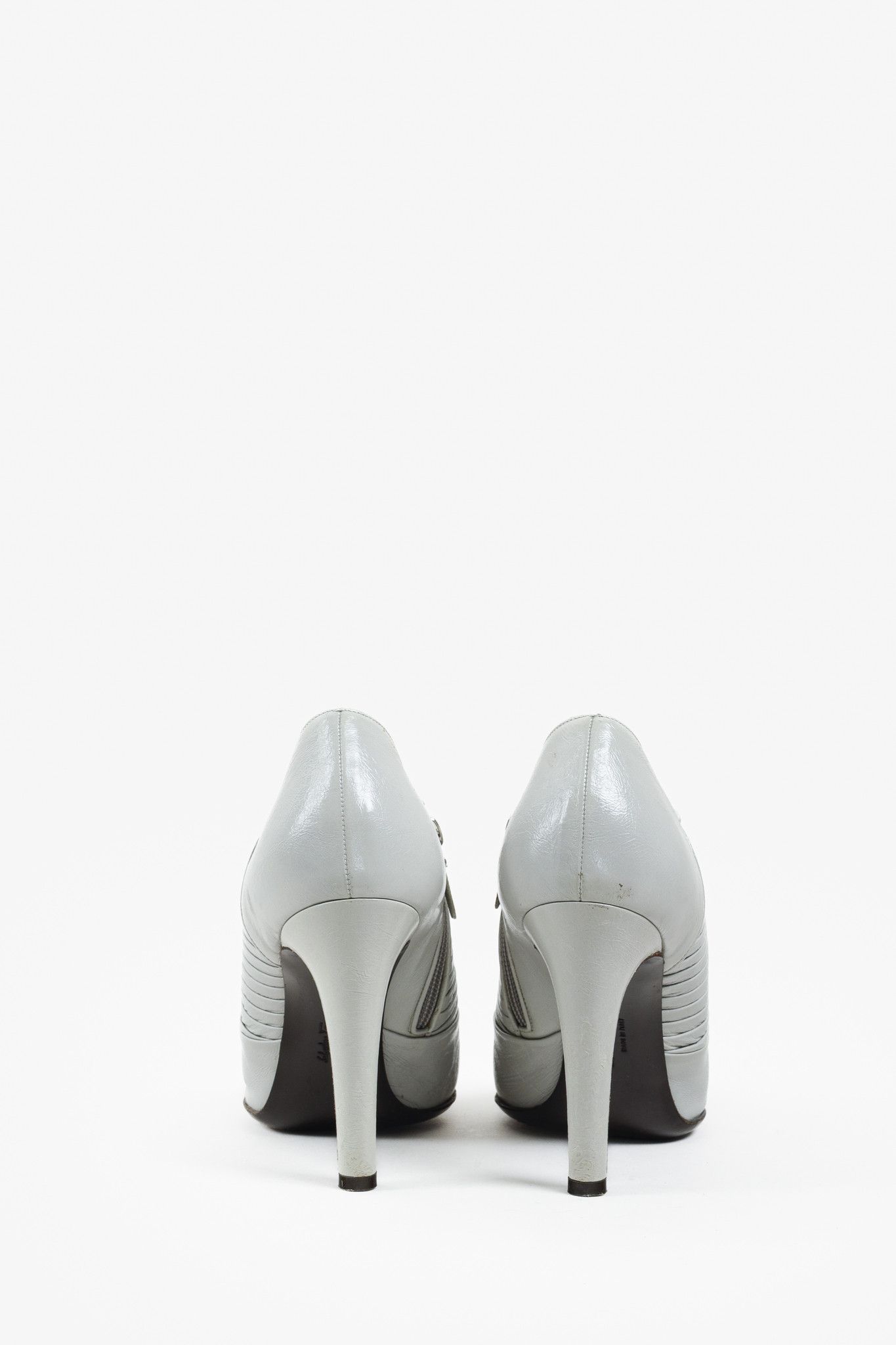 Salvatore Ferragamo Salvatore Ferragamo Ribbed Leather Pumps Size US 10 / IT 40 - 3 Thumbnail
