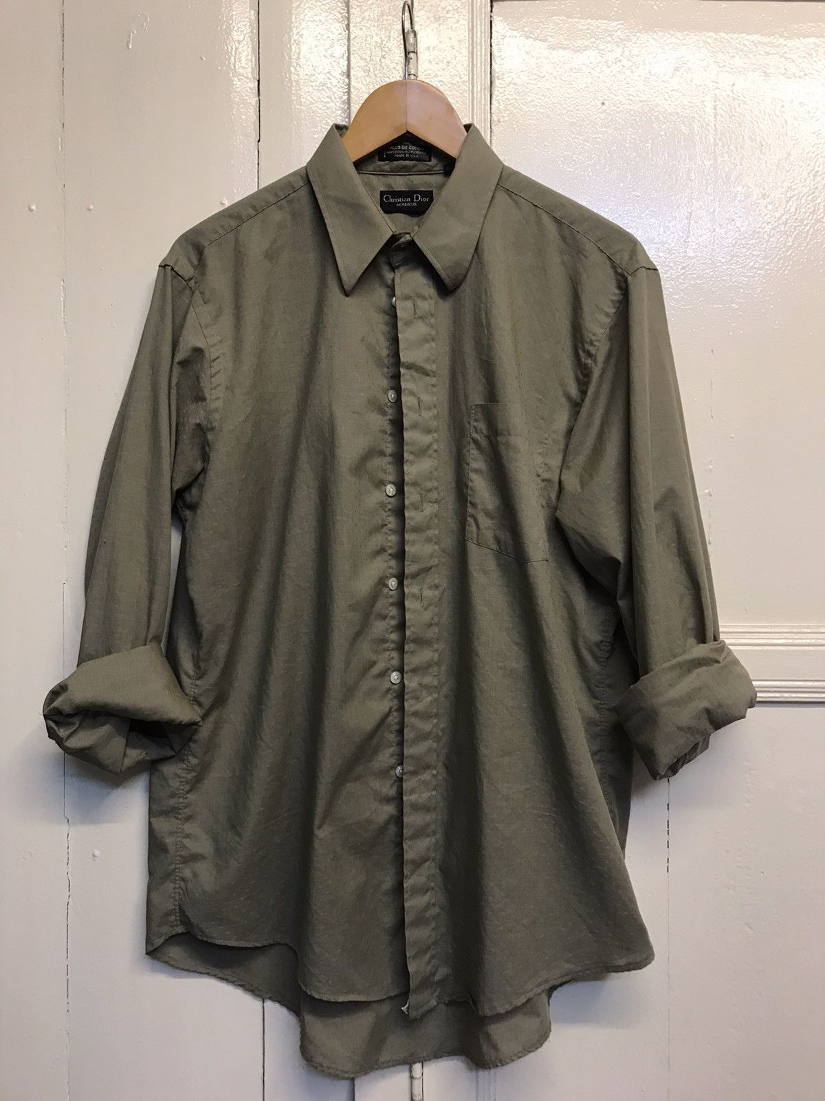 Christian Dior Monsieur CD Men Shirt Army Green Size US L / EU 52-54 / 3 - 2 Thumbnail
