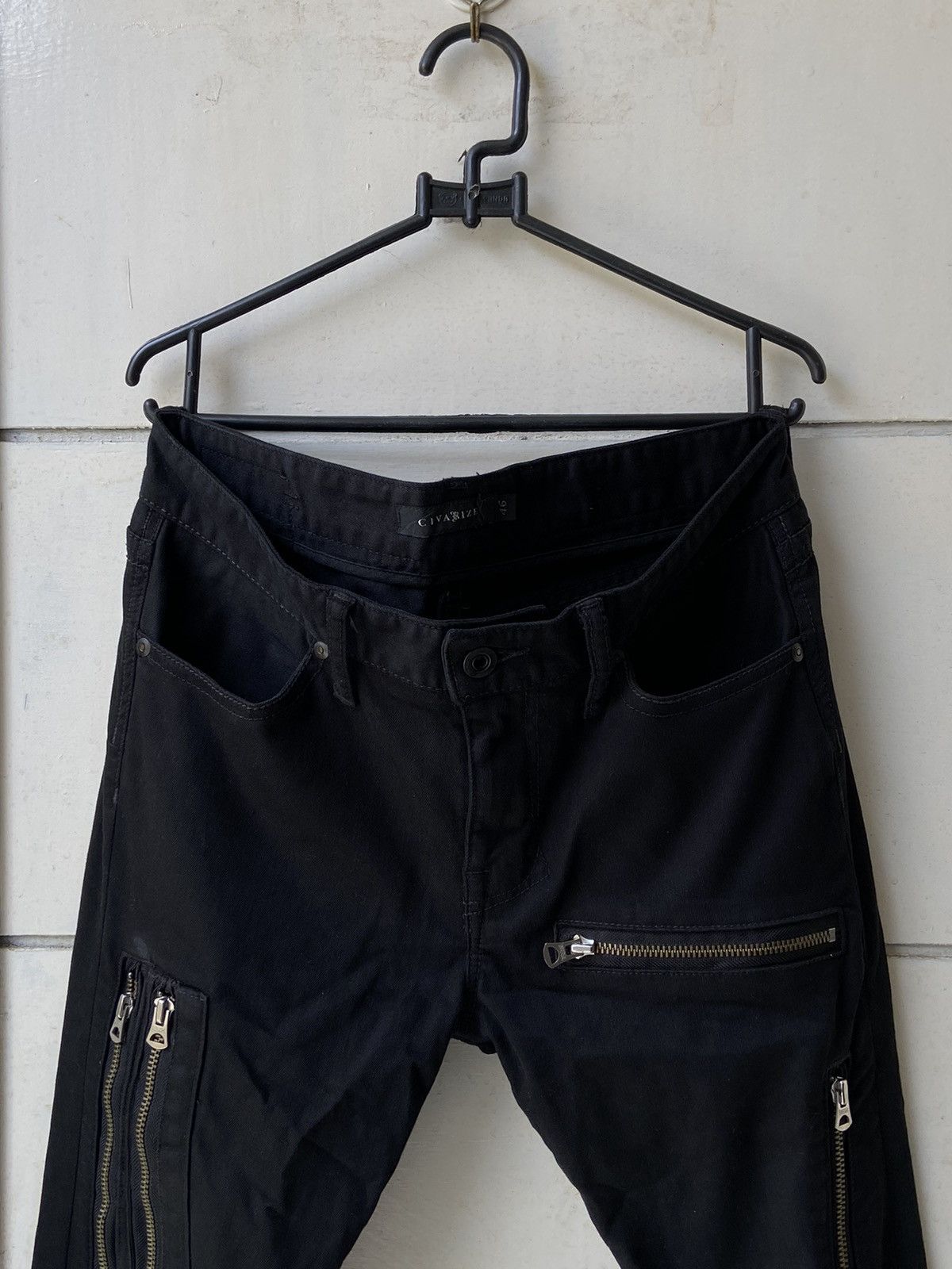 CIVARIZE Black Pants Zipper Patterned
