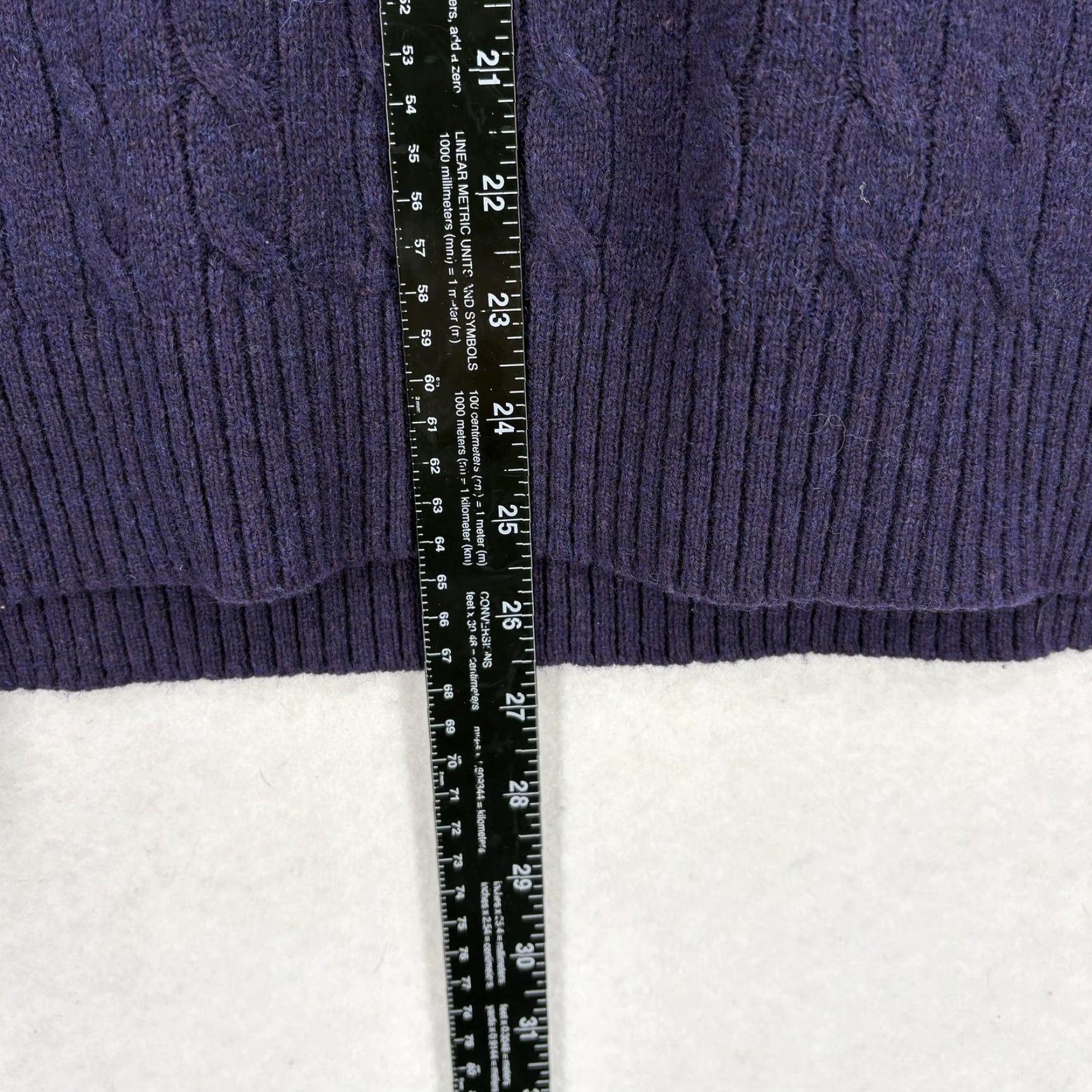 Lands' End Lands' End Sweater Mens Large Blue Merino Wool Blend Cable-Knit Crewneck Pullover Size US L / EU 52-54 / 3 - 7 Thumbnail