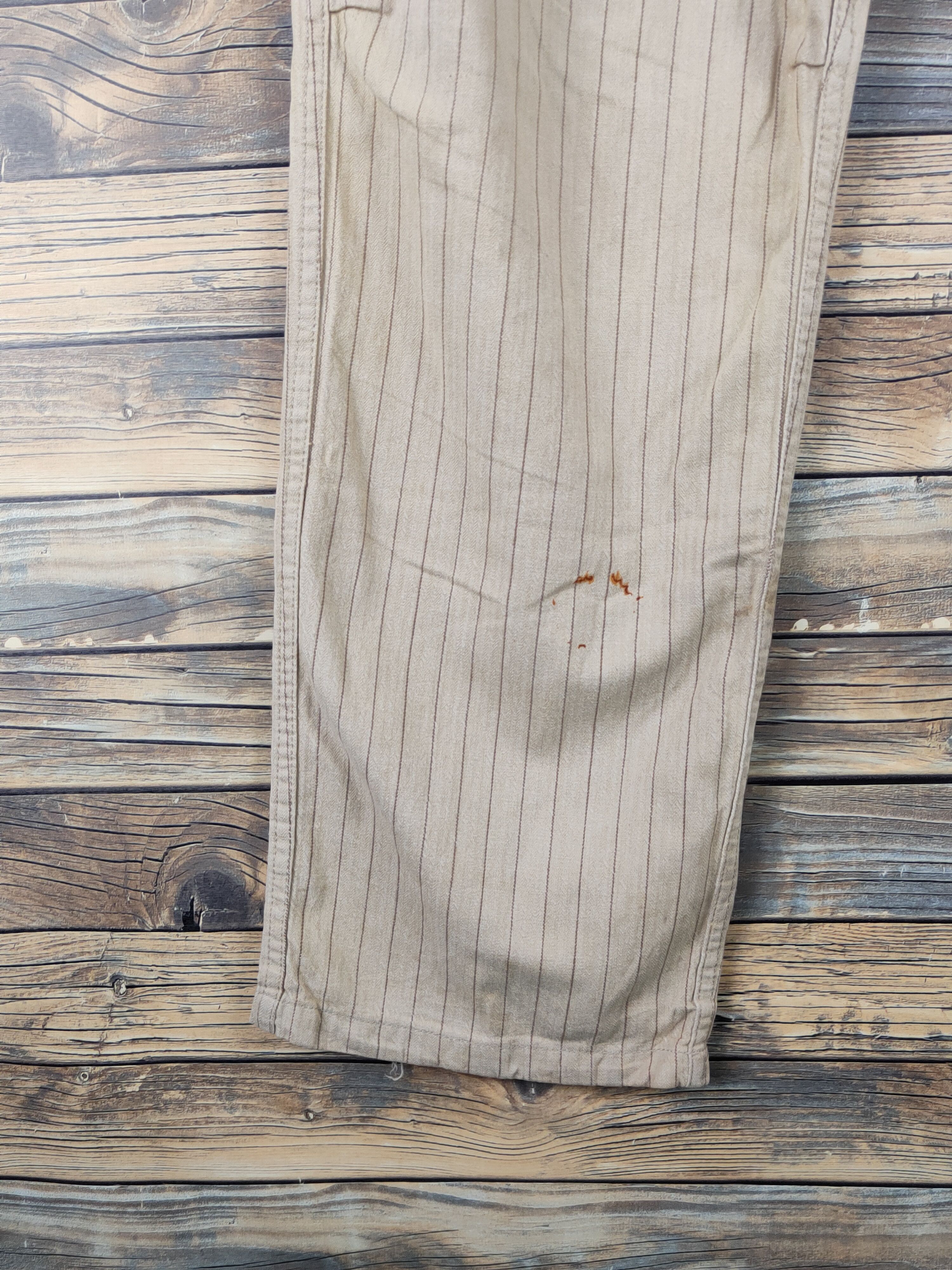 Japanese Brand × Vintage Thunder Storm Light Brown stripe vintage Casual Pants #W1419 Size US 37 - 5 Thumbnail