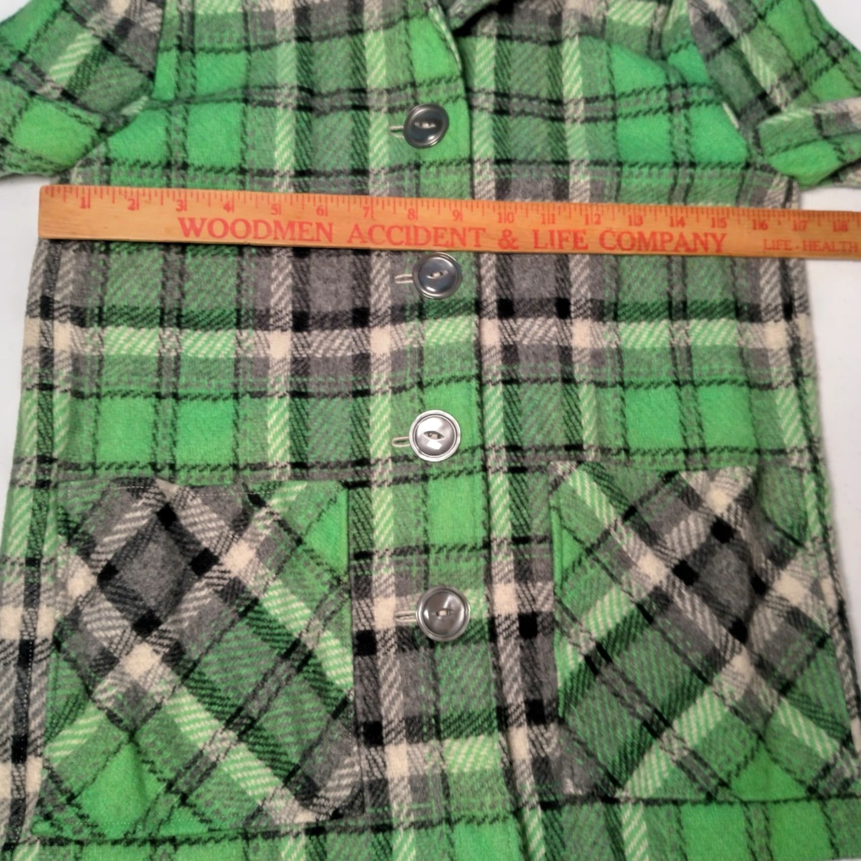 Vintage VINTAGE Women's Shirt Jacket Coat S Wool Blend Plaid 1950s 1960s Fall Winter Casual Size S / US 4 / IT 40 - 3 Thumbnail