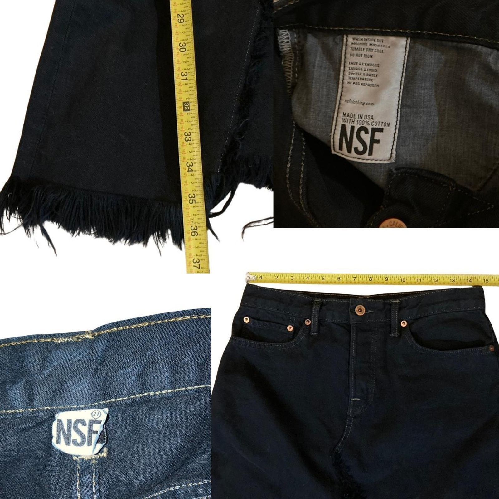 NSF NSF Black Denim Midi Skirt with Raw Asymmetrical Hem Size 27" / US 4 / IT 40 - 7 Thumbnail