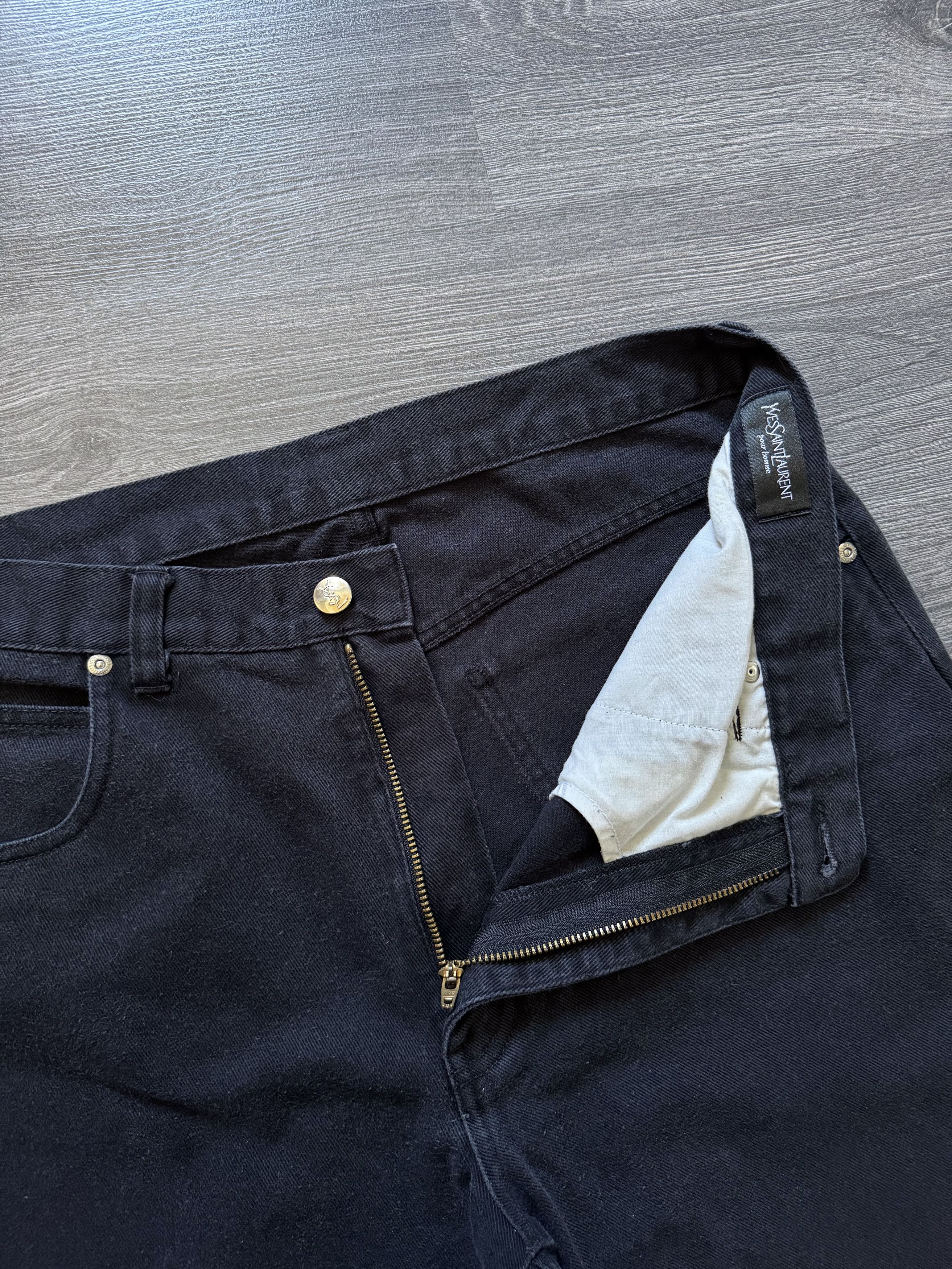 Vintage YSL Jeans Yves Saint Laurent Pants Washed Black