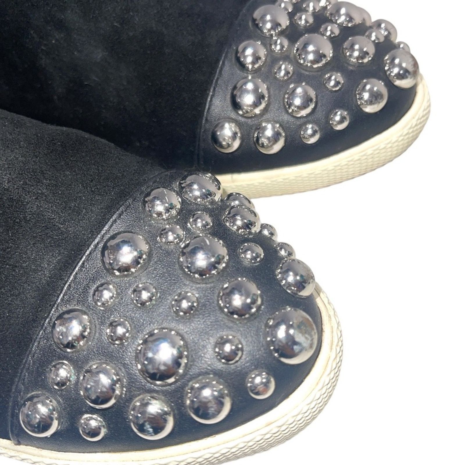 Marc Jacobs MARC JACOBS Men’s Studded Cap Black Suede High-Top Sneakers Size US 5.5 / EU 38 - 4 Thumbnail