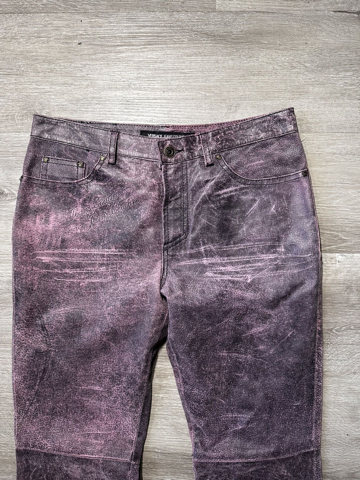 Versace × Versace Jeans Couture × Vintage Vintage Versace Leather Bootcut Pants Size US 30 / EU 46 - 5 Thumbnail